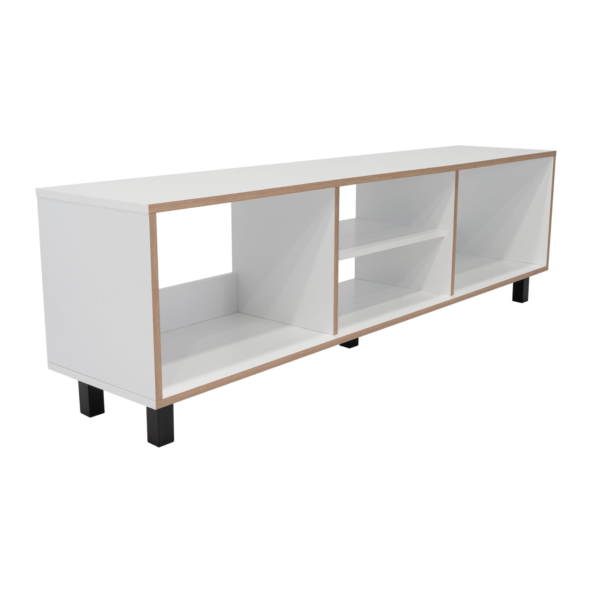 RACK TV 70' 160X47,5X35 CM BLANCO Y DUNA - 5