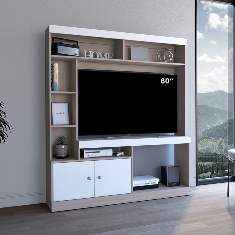 ESTANTE TV 52' DANTE BARDOLINO Y BLANCO 170,6X150X30,3 Cm - 5