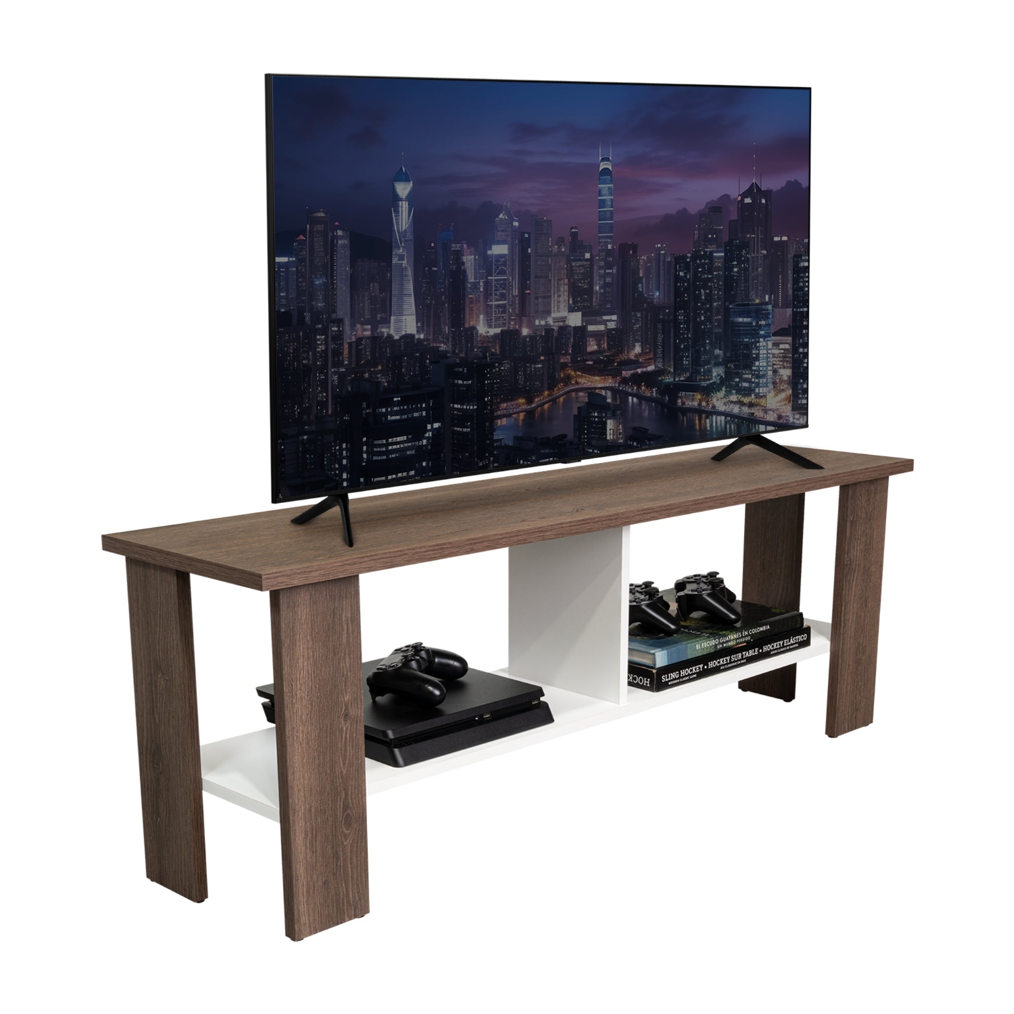 RACK TV 50' NAVIA MILAN Y BLANCO 42X120X31 CM - 1