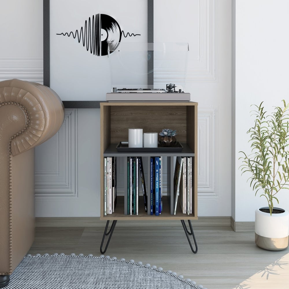 MUEBLE AUXILIAR VASSEL MIEL Y PLOMO 80X50X45 CM - 5