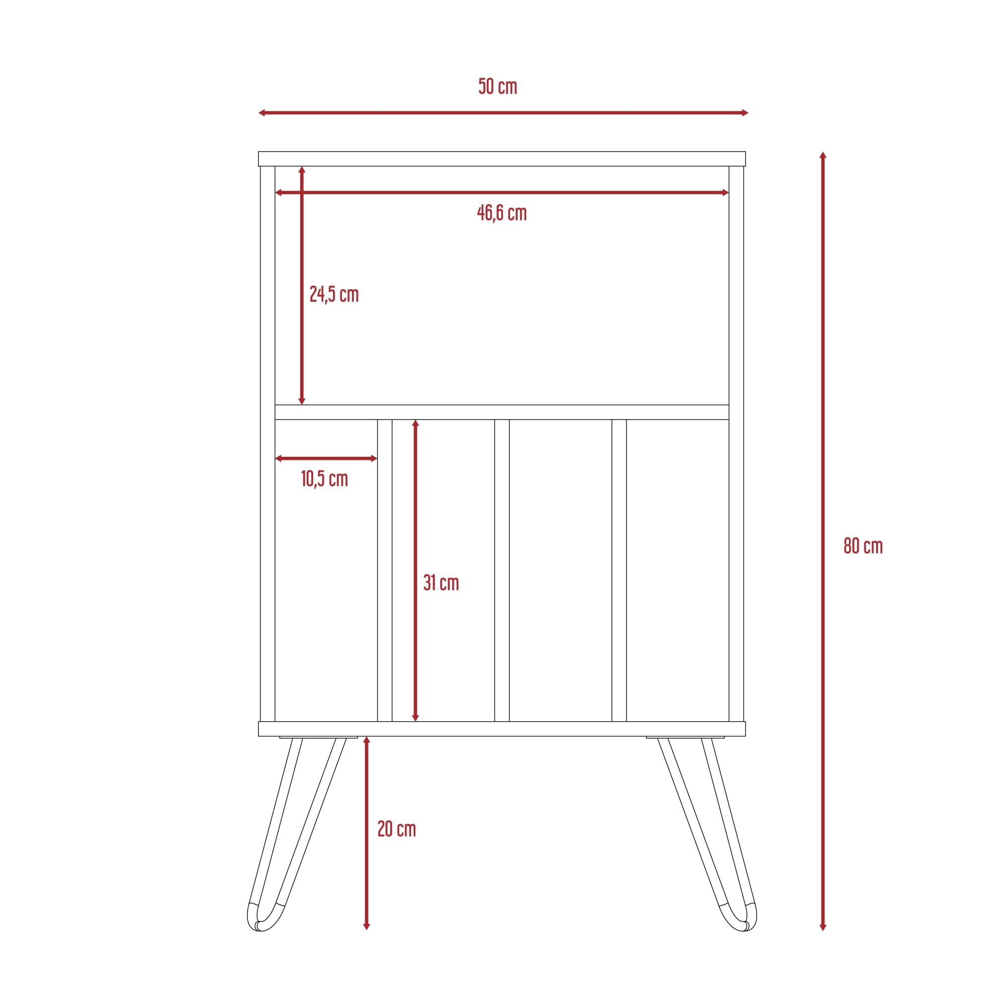 MUEBLE AUXILIAR VASSEL MIEL Y PLOMO 80X50X45 CM - 7