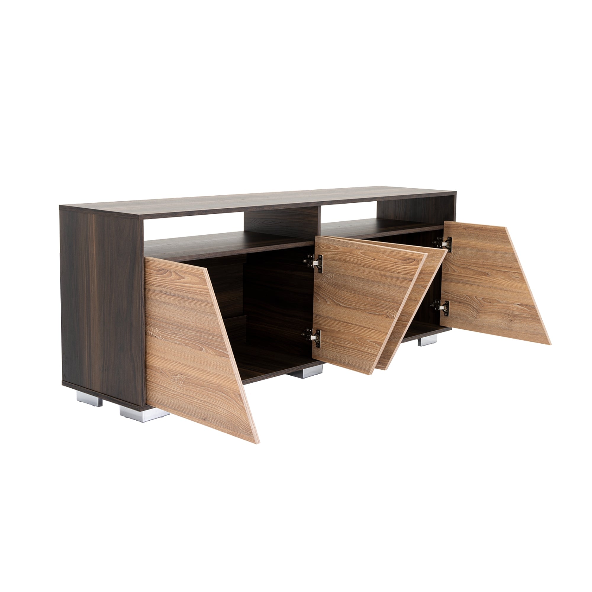 RACK TV 70' FRAKTAL 4 PUERTAS CAFE OSCURO Y MIEL - 1