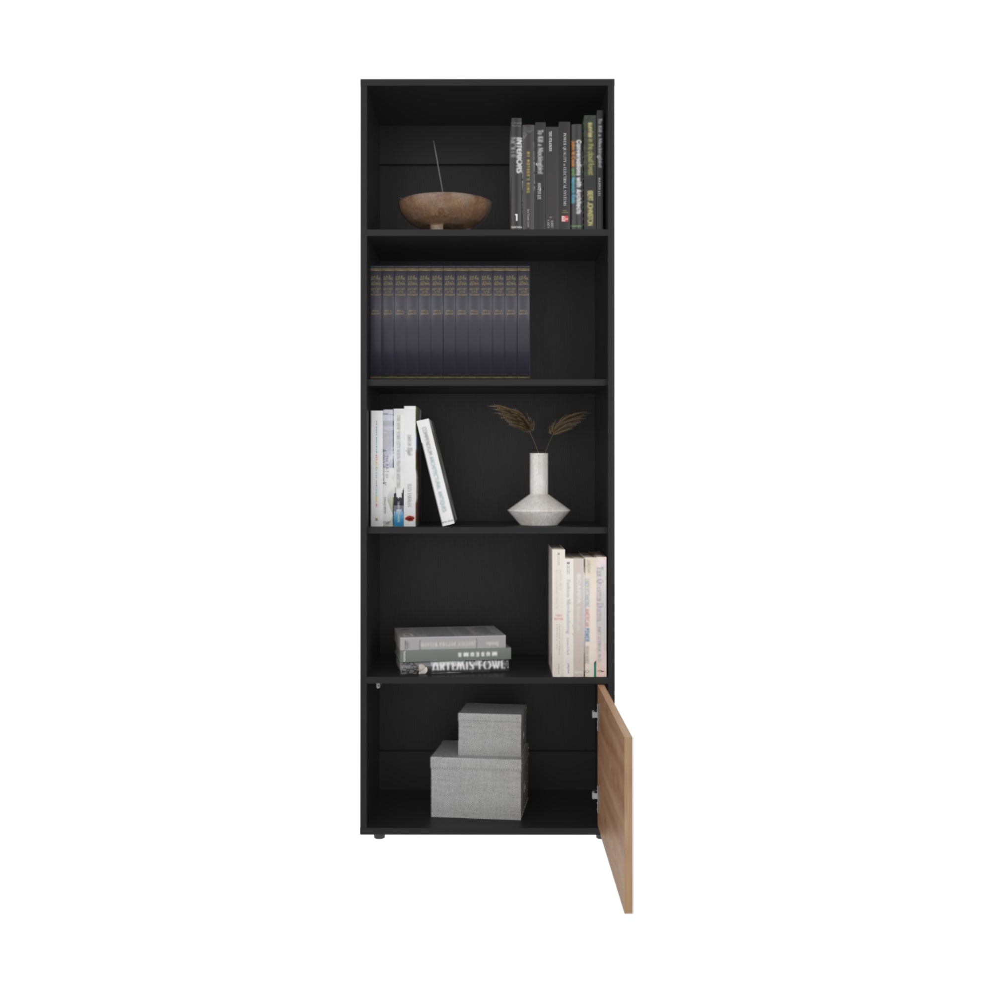 BIBLIOTECA FUNES ECO 1 PUERTA WENGUE 180X60X35 CM - 2