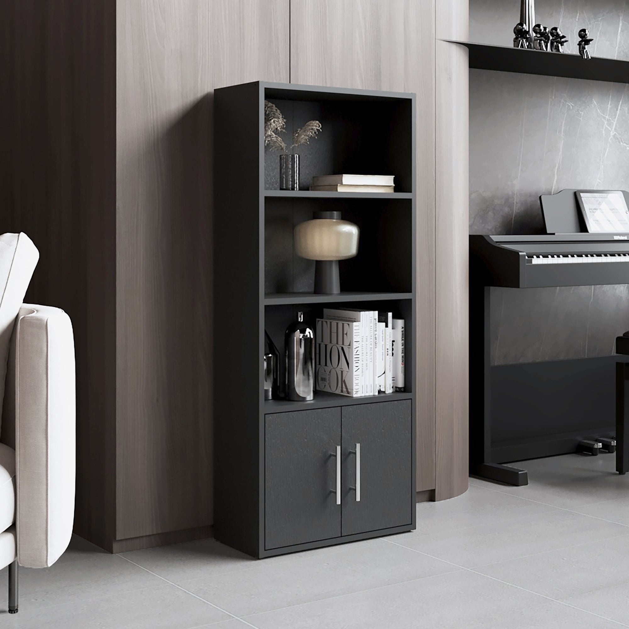 BIBLIOTECA ECO JOY 2 PUERTAS 4 NIVELES WENGUE - 5