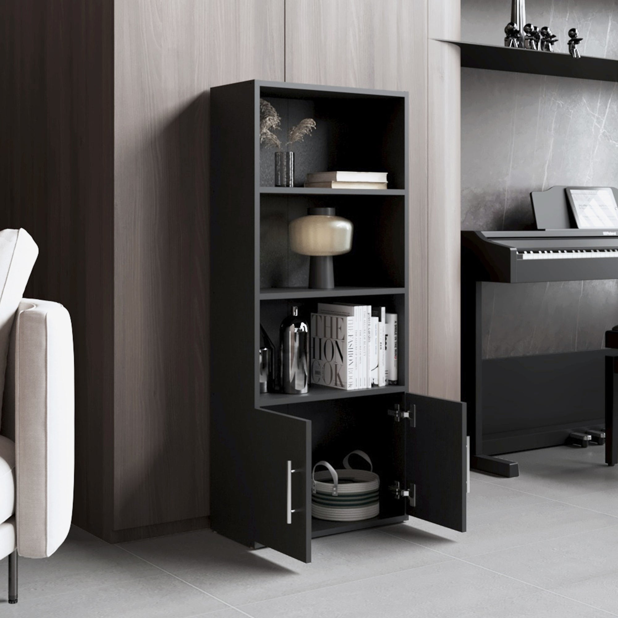 BIBLIOTECA ECO JOY 2 PUERTAS 4 NIVELES WENGUE - 6