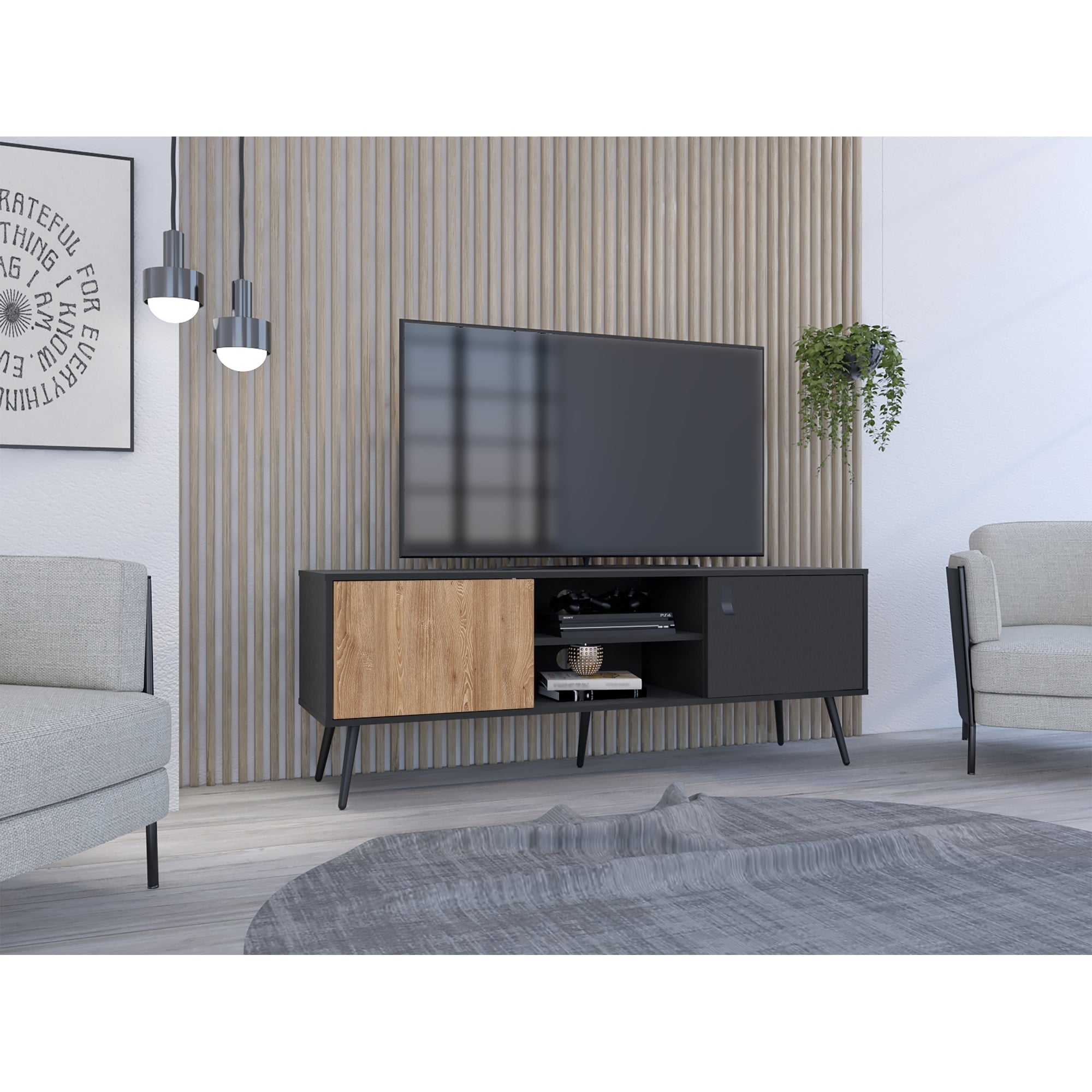 RACK TV 65' FUNES ECO 150 WENGUE 55X150X40 CM - 5
