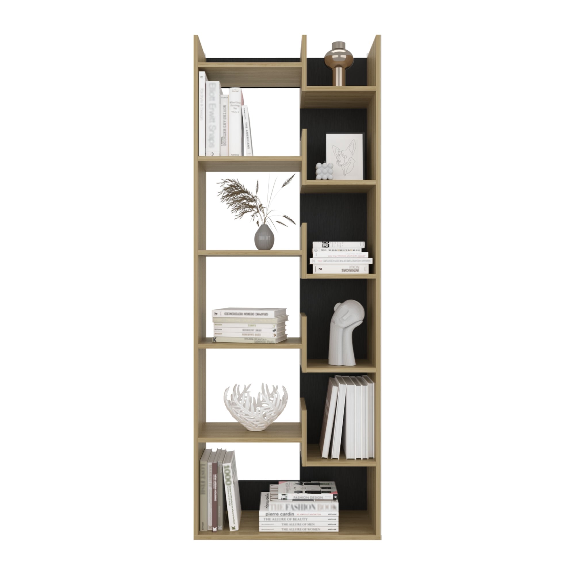 BIBLIOTECA 6 NIVELES CLOVER FRESNO Y WENGUE 162X60X25 CM - 2