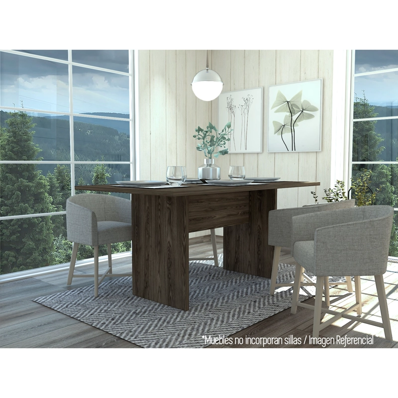 MESA DE COMEDOR BEIJING 6 PUESTOS COÑAC 74,6X160X90 CM - 5