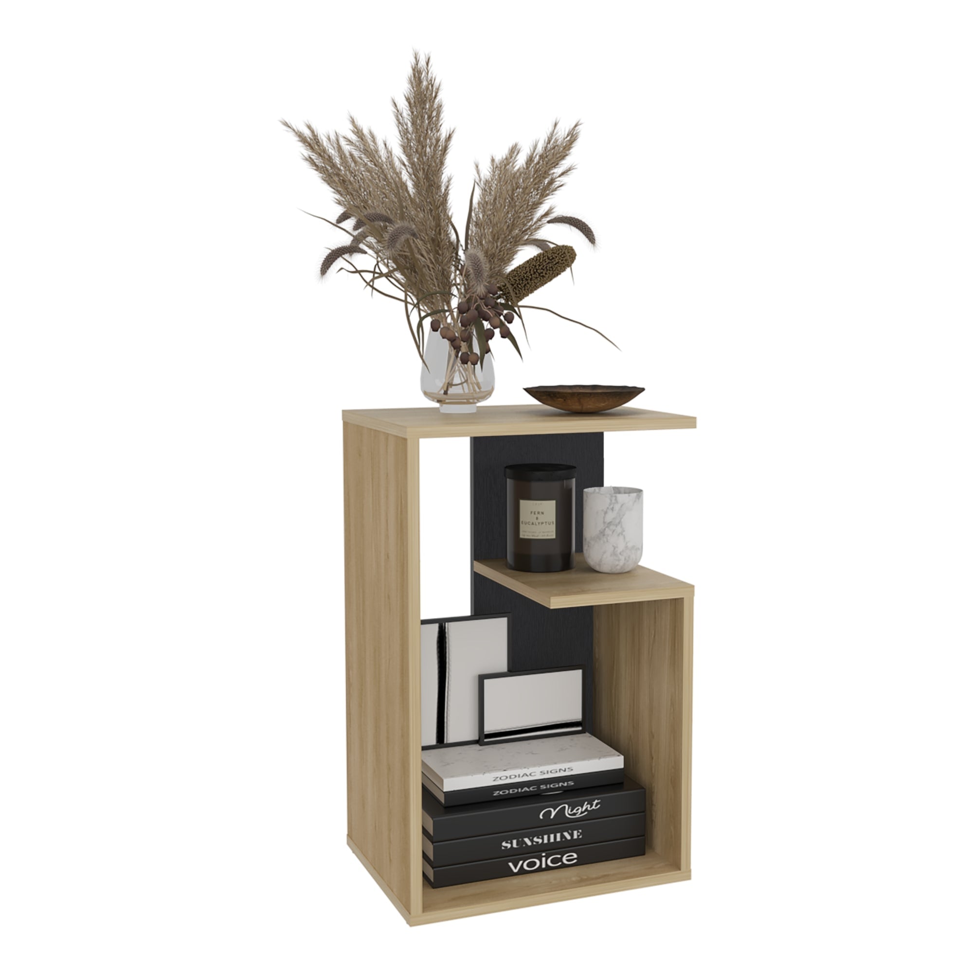 MESA LATERAL EVERETT 63,4X39,8X30 CM FRESNO Y WENGUE - 1