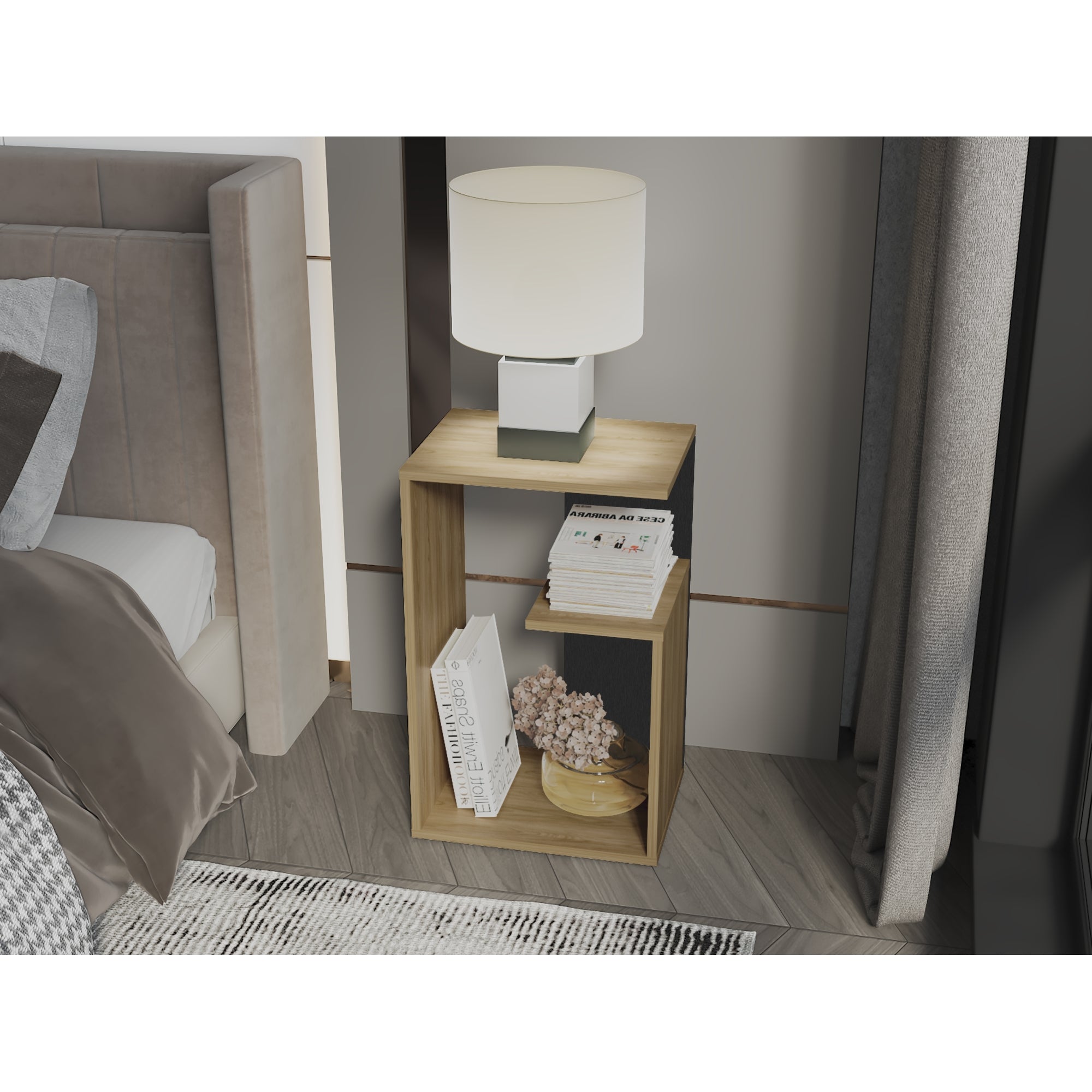 MESA LATERAL EVERETT 63,4X39,8X30 CM FRESNO Y WENGUE - 5
