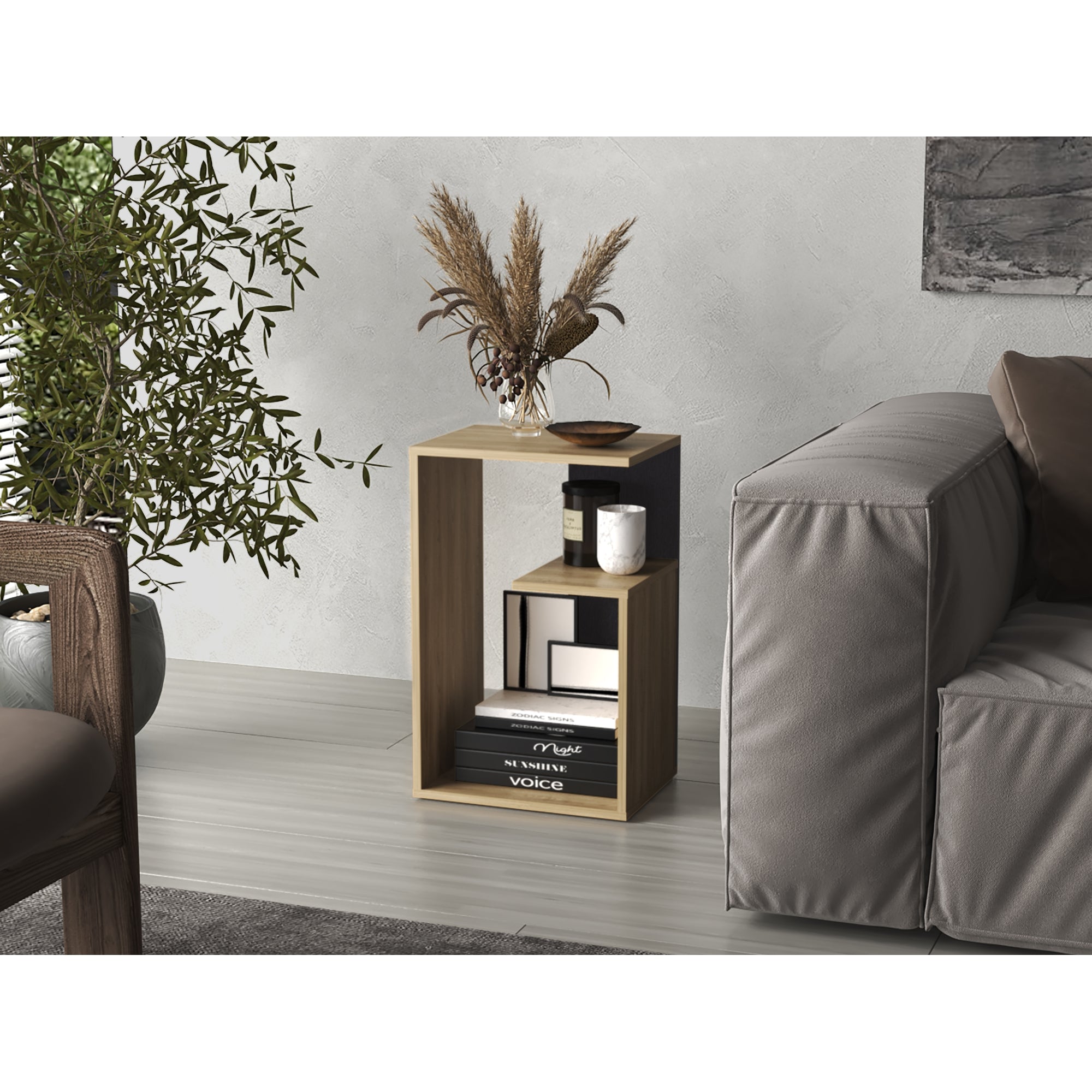 MESA LATERAL EVERETT 63,4X39,8X30 CM FRESNO Y WENGUE - 6