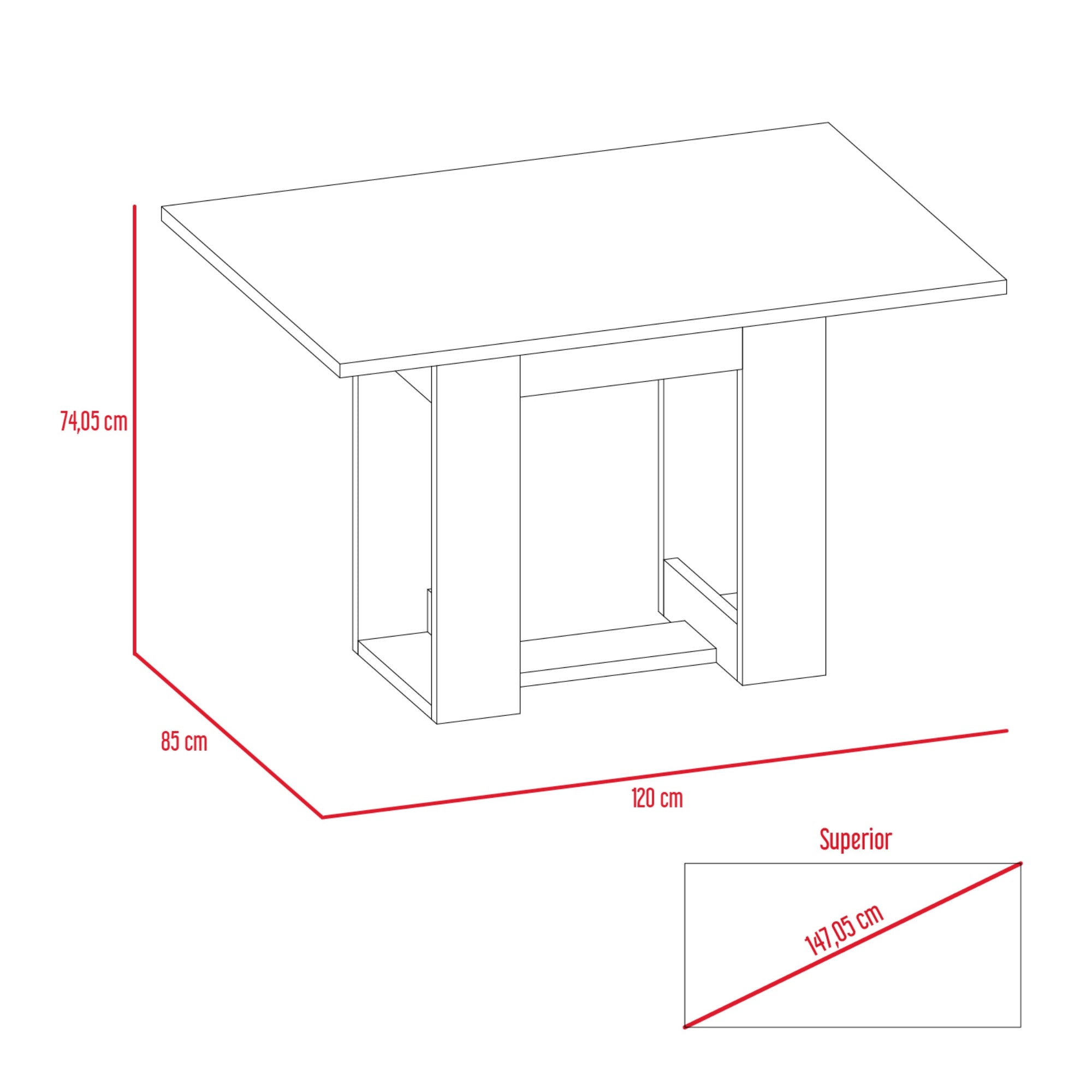 MESA DE COMEDOR VOLTERRA 4 PUESTOS 74X120X85 CMCARAMELO - 10