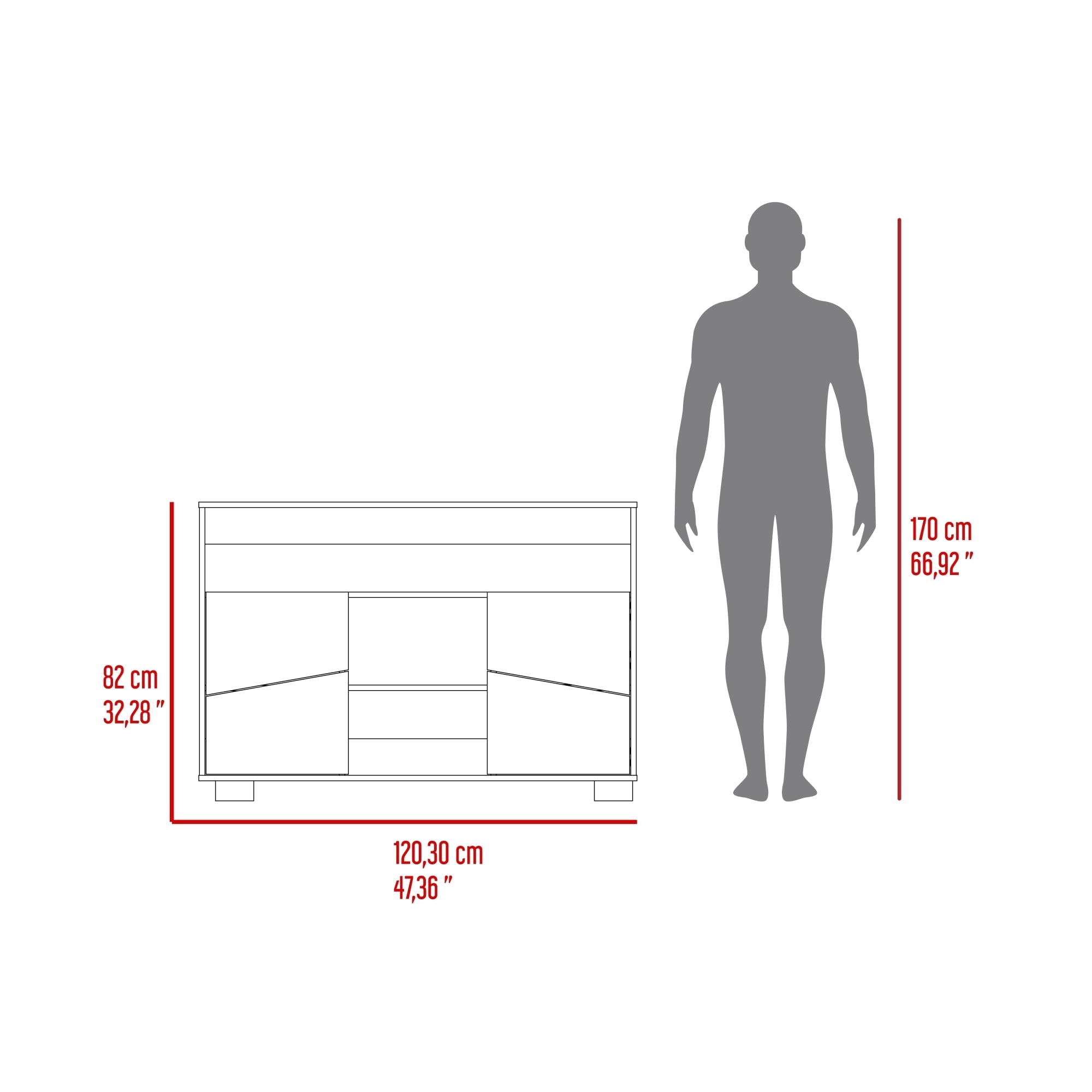 ARRIMO FRAKTAL CAFE Y MIEL 4 PUERTAS 82X120X32,6 CM - 3