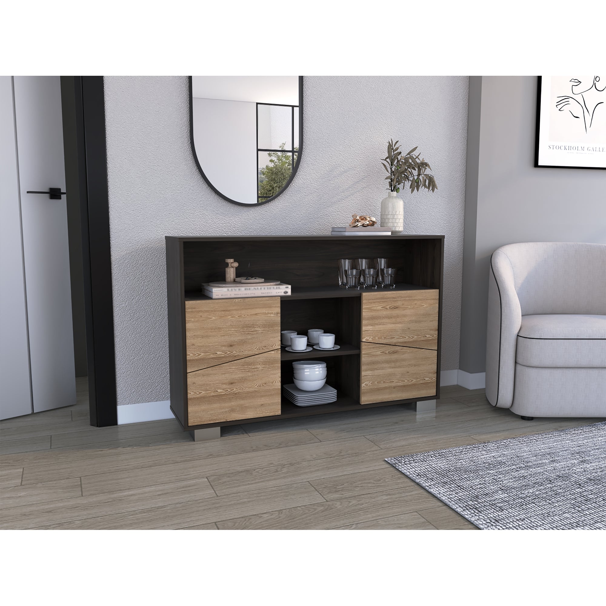 ARRIMO FRAKTAL CAFE Y MIEL 4 PUERTAS 82X120X32,6 CM - 10