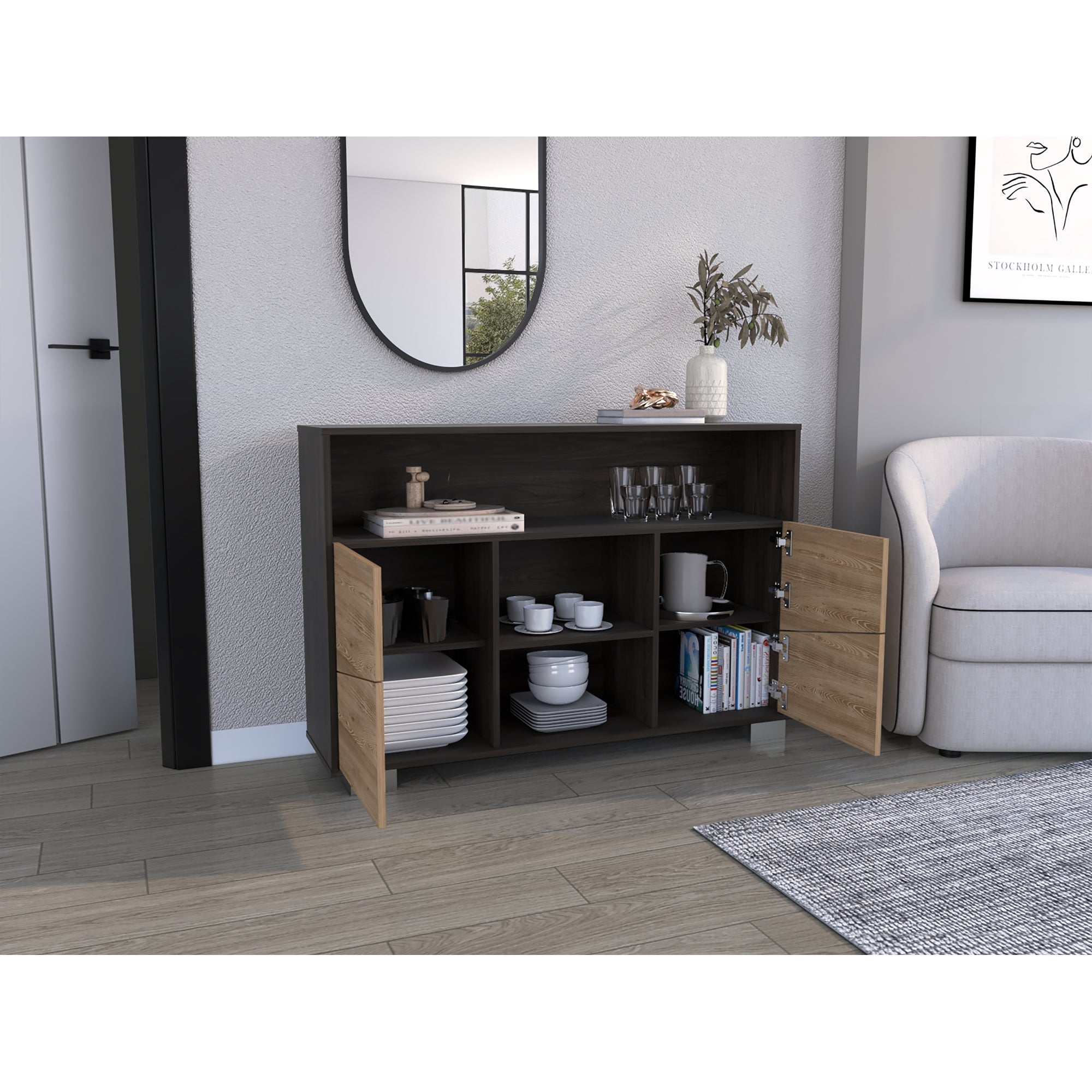ARRIMO FRAKTAL CAFE Y MIEL 4 PUERTAS 82X120X32,6 CM - 11