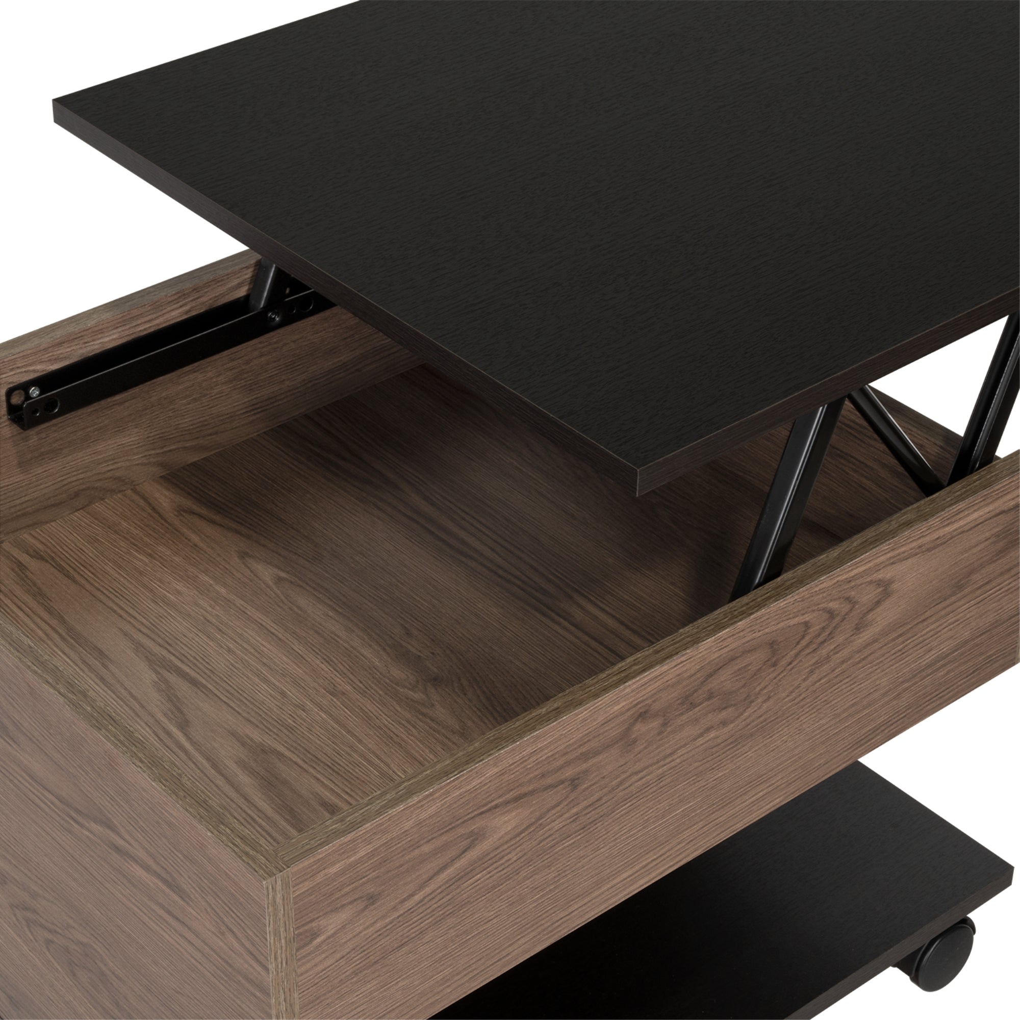 MESA DE CENTRO 5G CUBIERTA ELEVABLE COÑAC Y WENGUE - 7