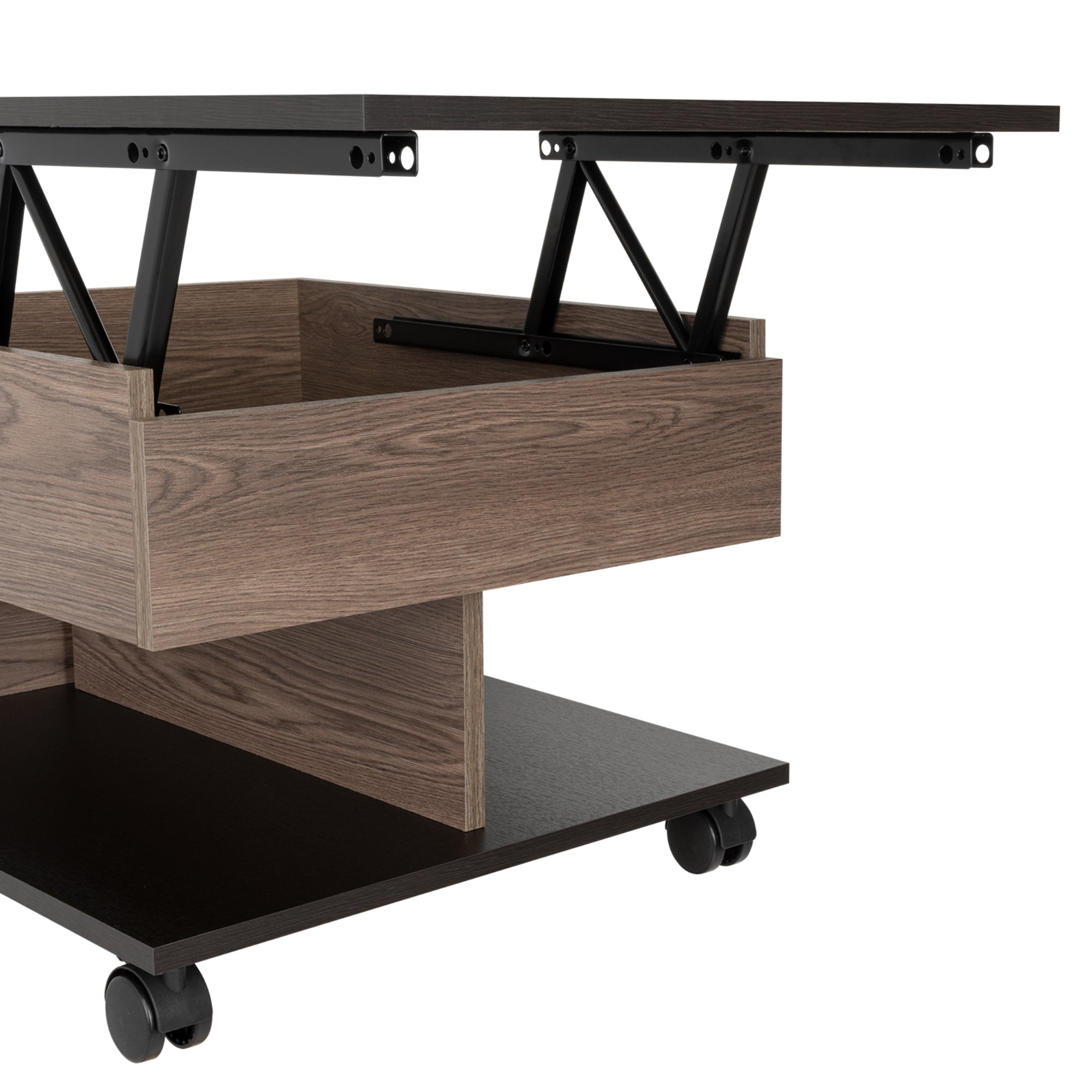 MESA DE CENTRO 5G CUBIERTA ELEVABLE COÑAC Y WENGUE - 9