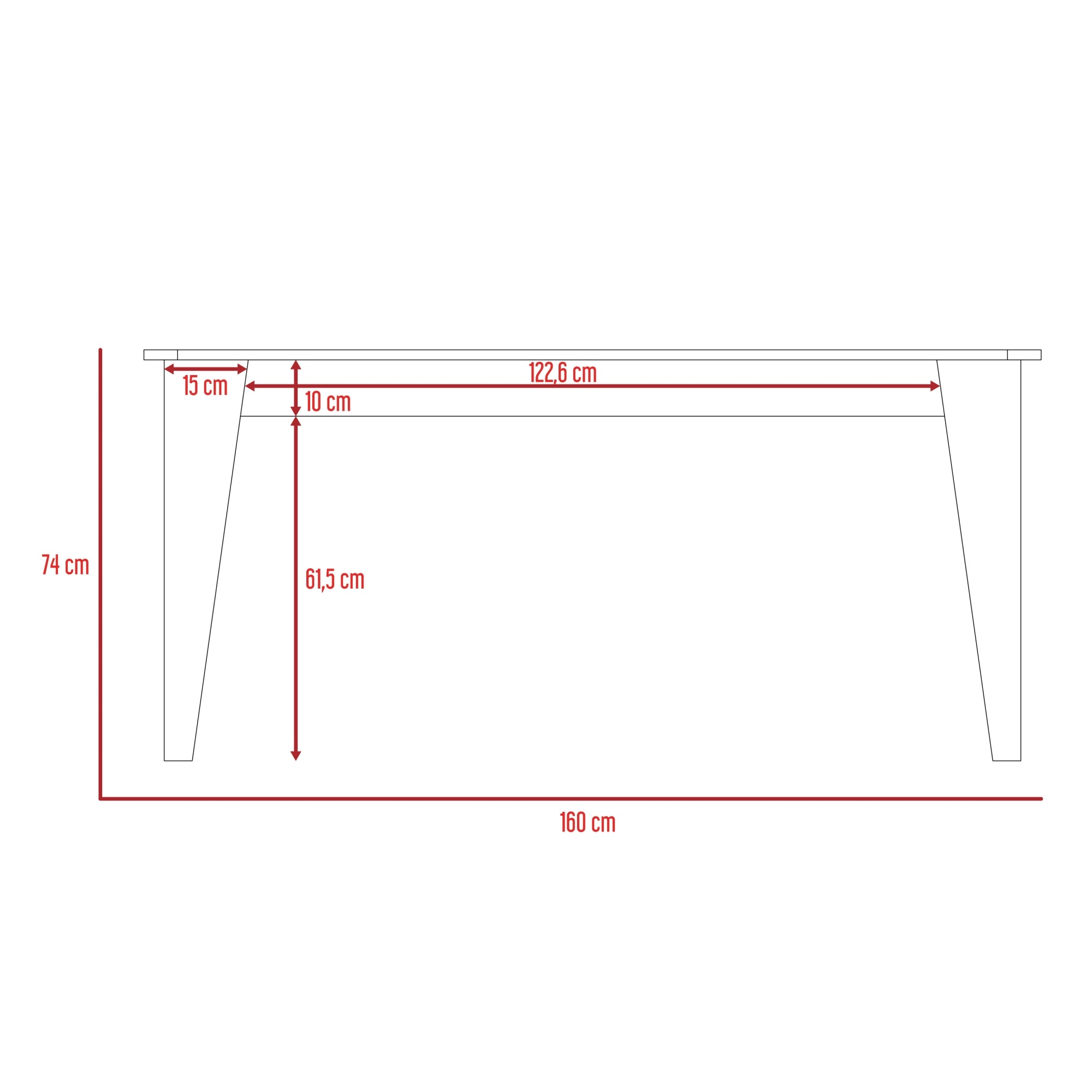 MESA DE COMEDOR TORINO 6 PUESTOS 74X160X88 CM - 9