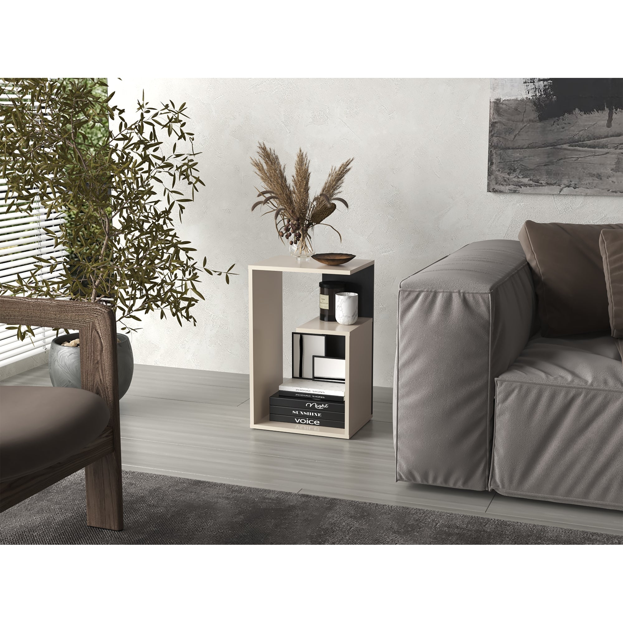MESA LATERAL EVERETT 63,4X39,8X30 CM CAPRI Y WENGUE - 5
