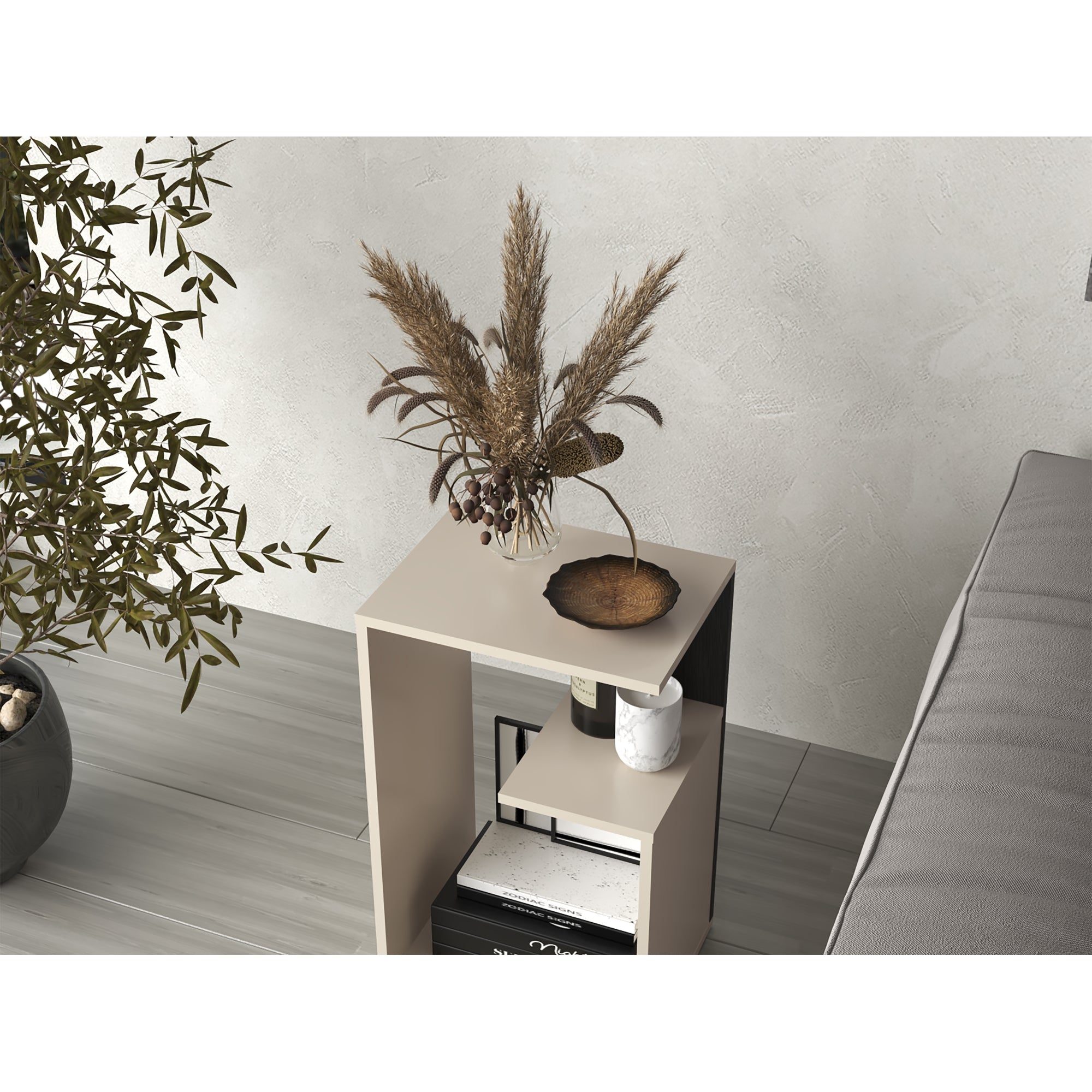 MESA LATERAL EVERETT 63,4X39,8X30 CM CAPRI Y WENGUE - 6