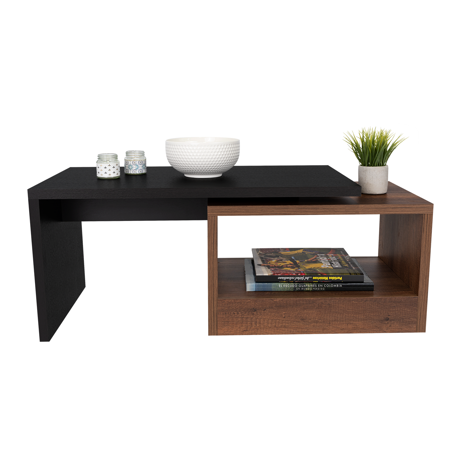 MESA DE CENTRO KAIA WENGUE Y CARAMELO - 1