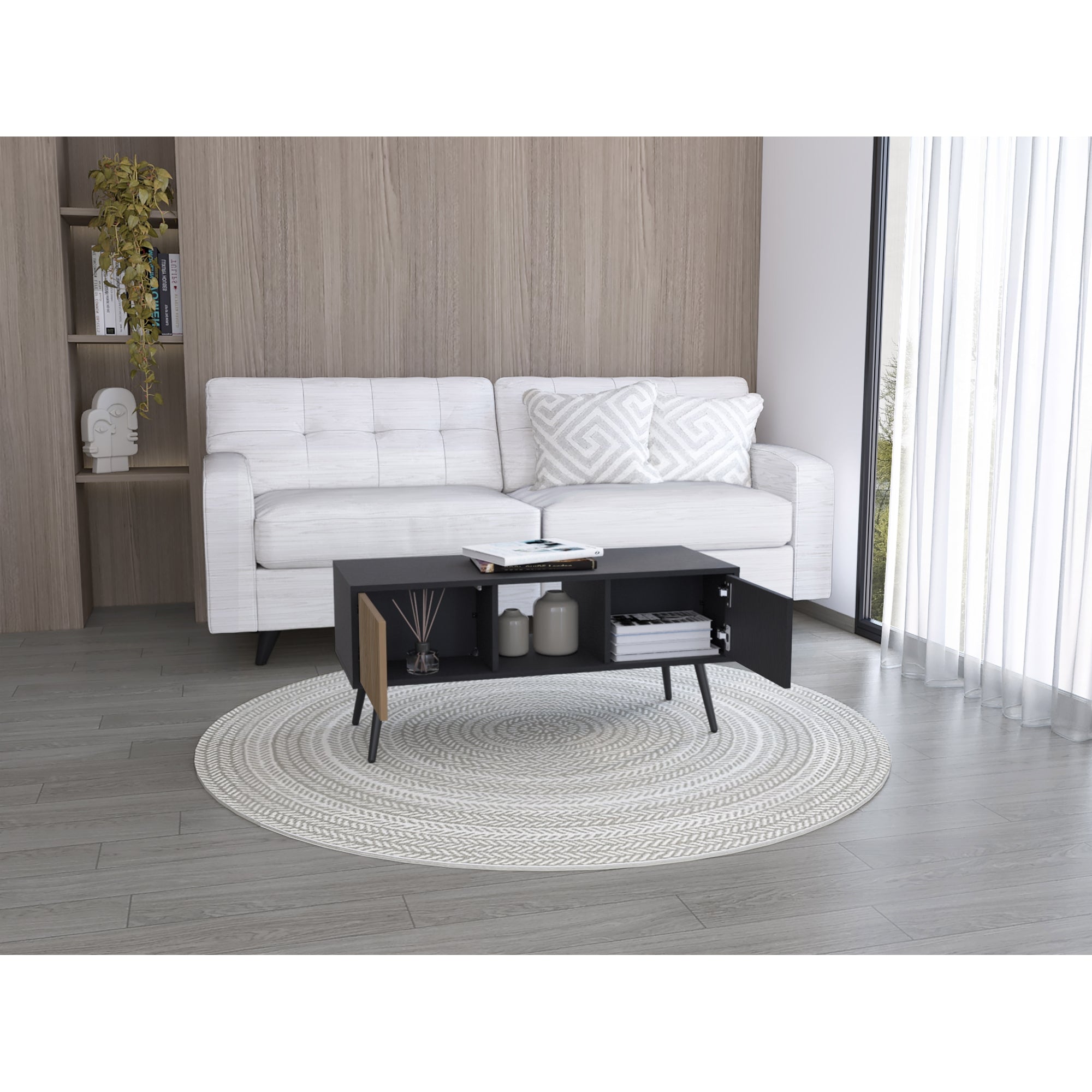 MESA DE CENTRO 45X100X40 CM FUNES ECO WENGUE - 2