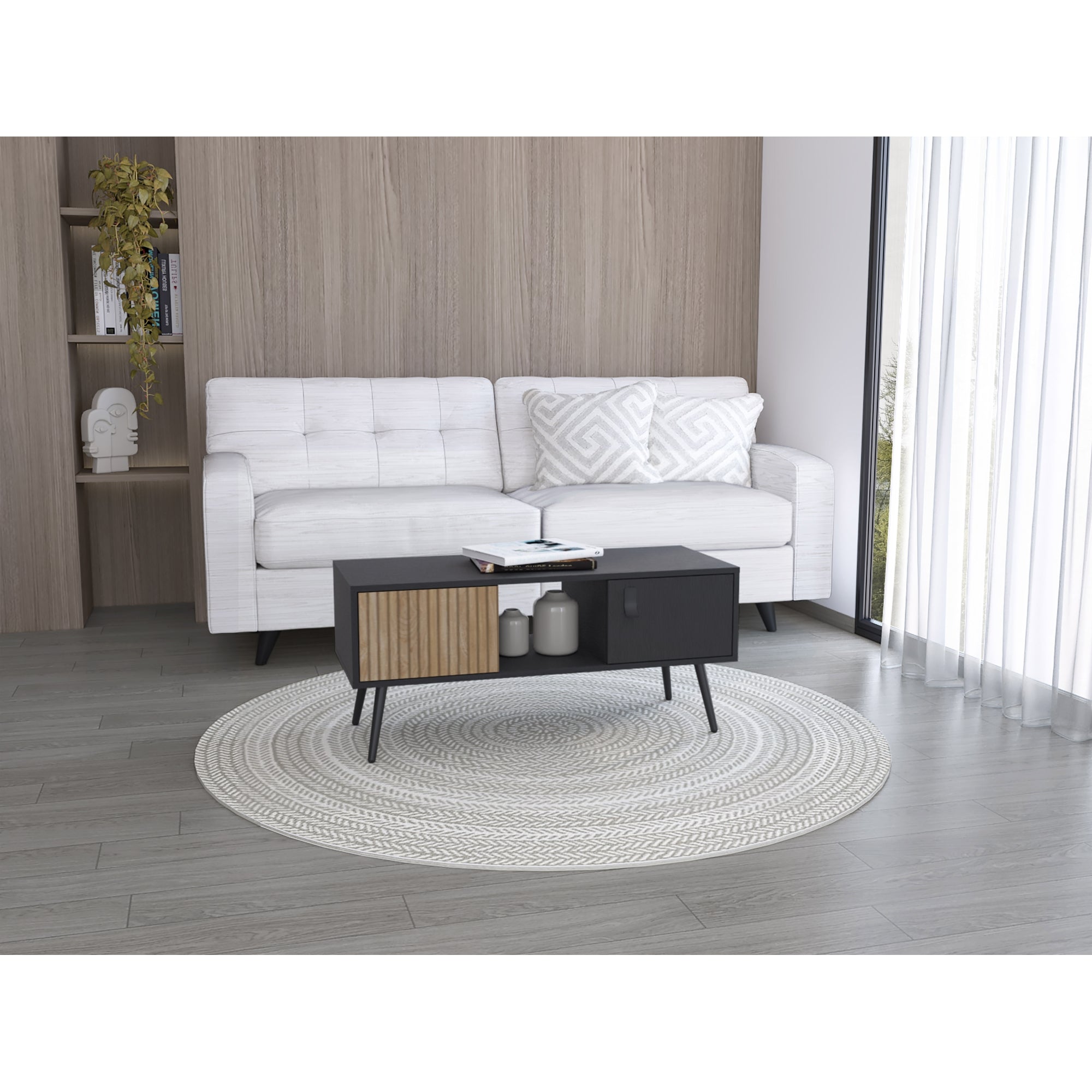 MESA DE CENTRO 45X100X40 CM FUNES ECO WENGUE - 7