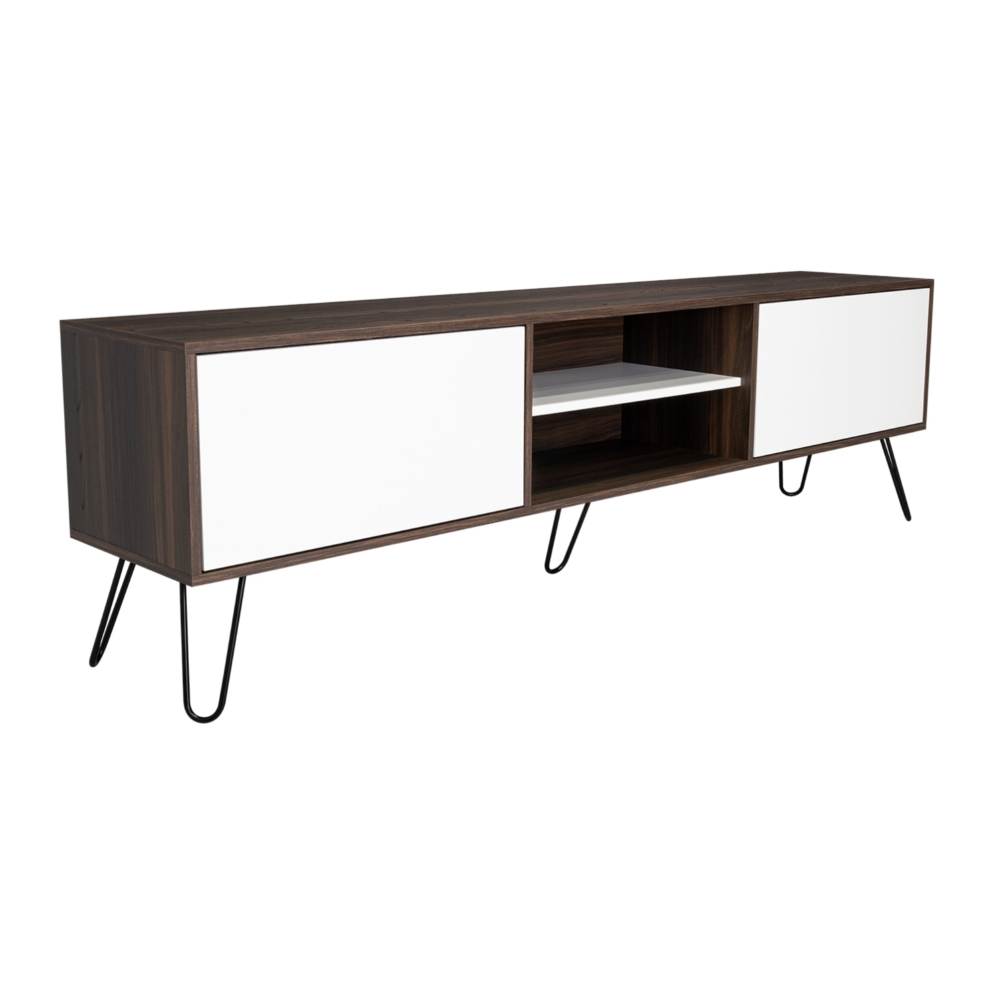 RACK TV 70' VASSEL CAFE OSCURO Y BLANCO 52,5X180X35 CM - 5