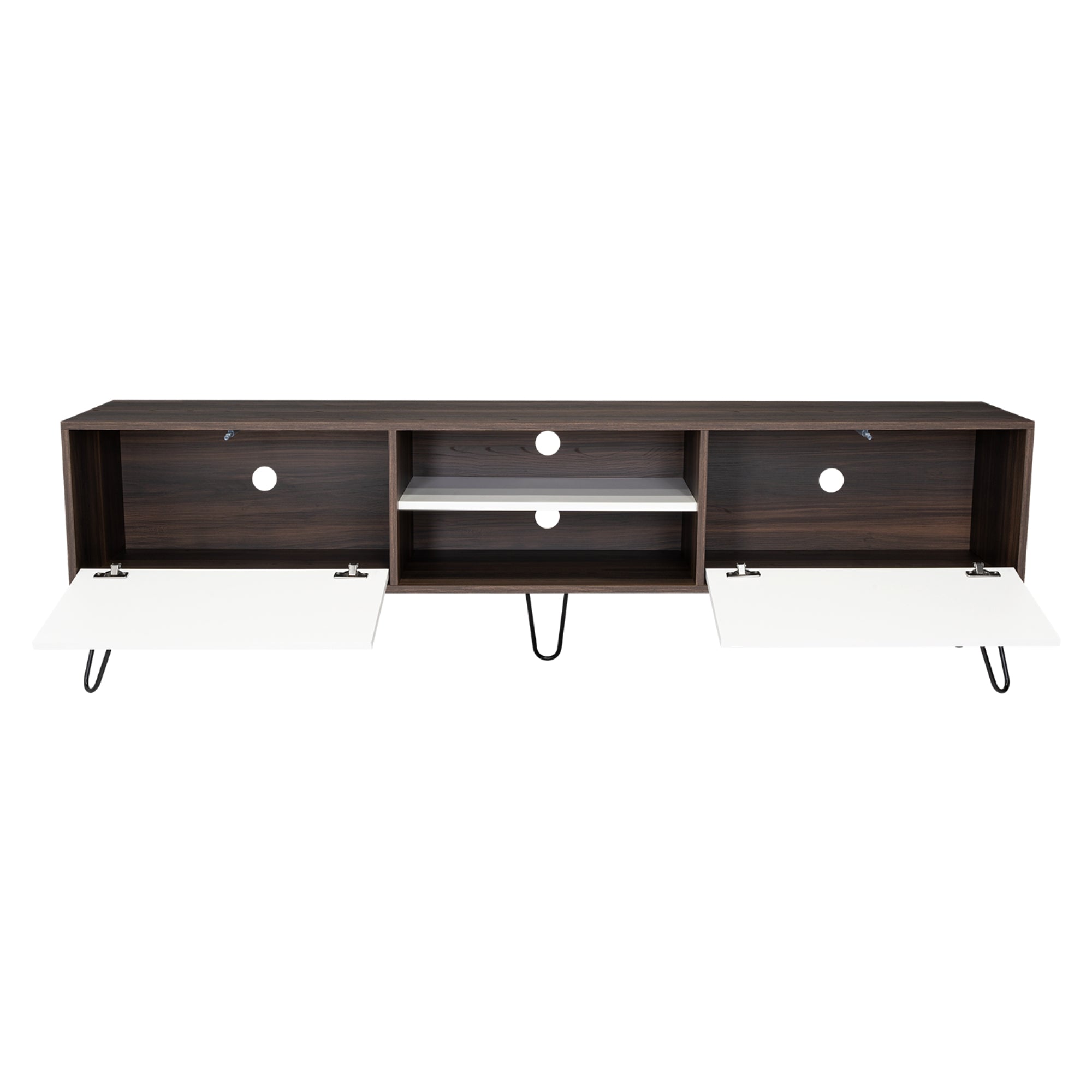 RACK TV 70' VASSEL CAFE OSCURO Y BLANCO 52,5X180X35 CM - 6
