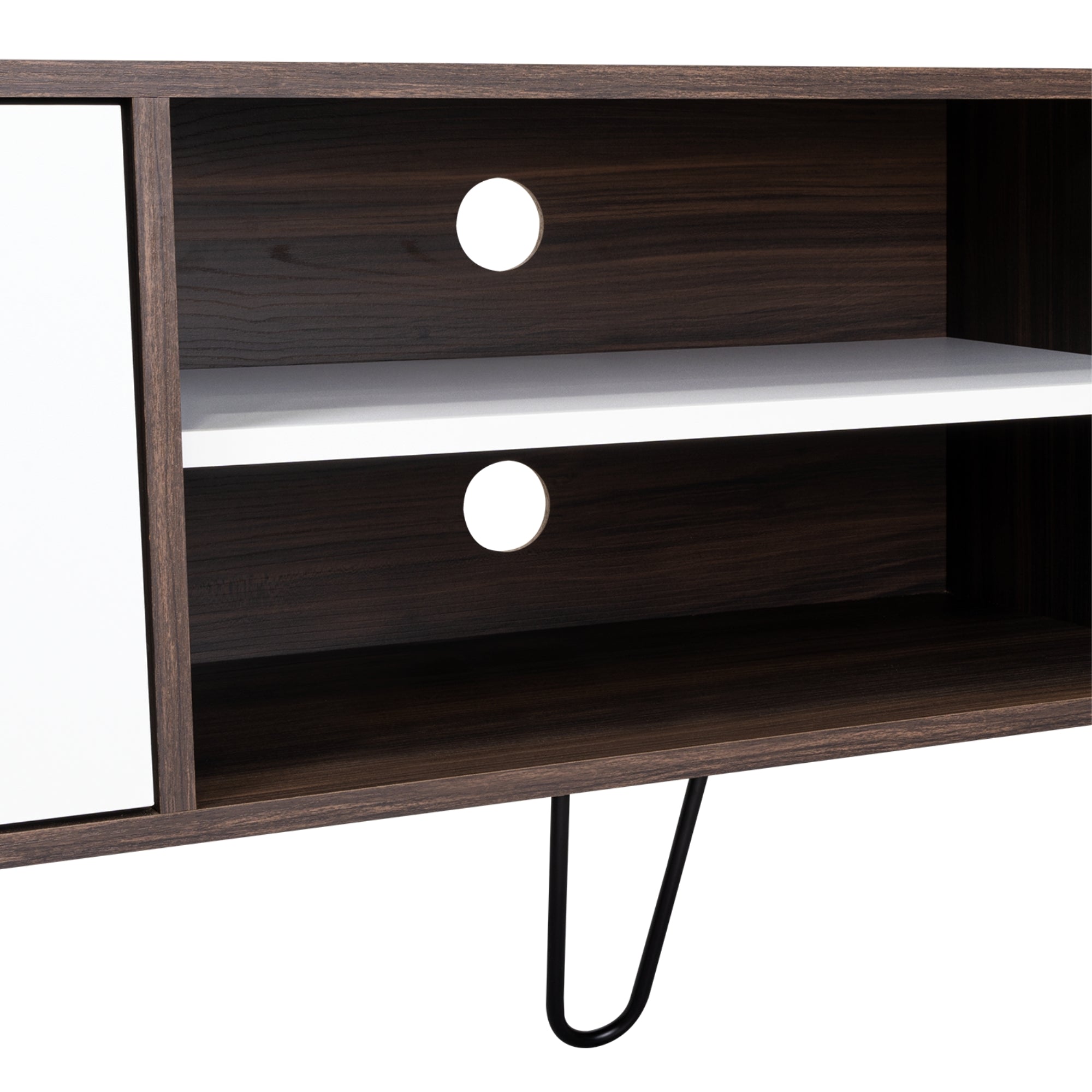RACK TV 70' VASSEL CAFE OSCURO Y BLANCO 52,5X180X35 CM - 7