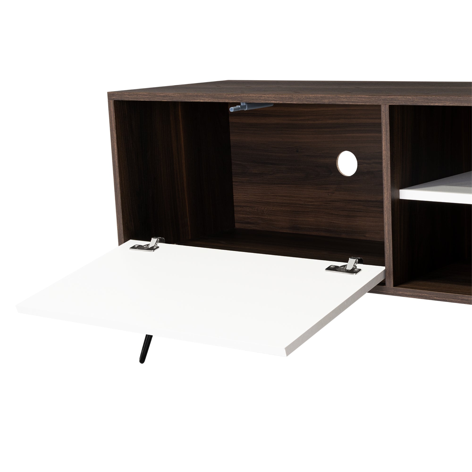 RACK TV 70' VASSEL CAFE OSCURO Y BLANCO 52,5X180X35 CM - 9