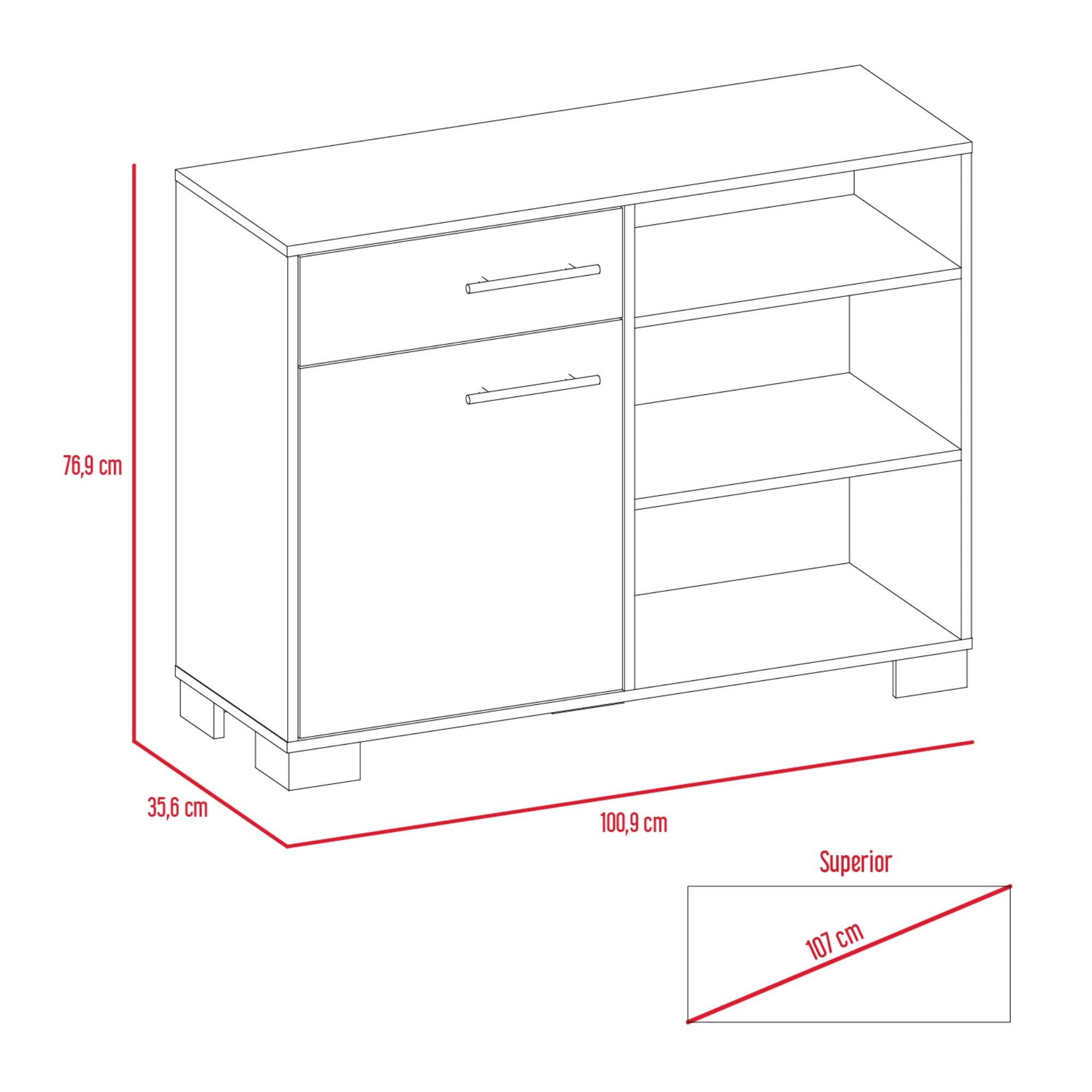 BUFFET MARSELLA 76,9X100,9X35,6 CM GALES Y DUNA - 7