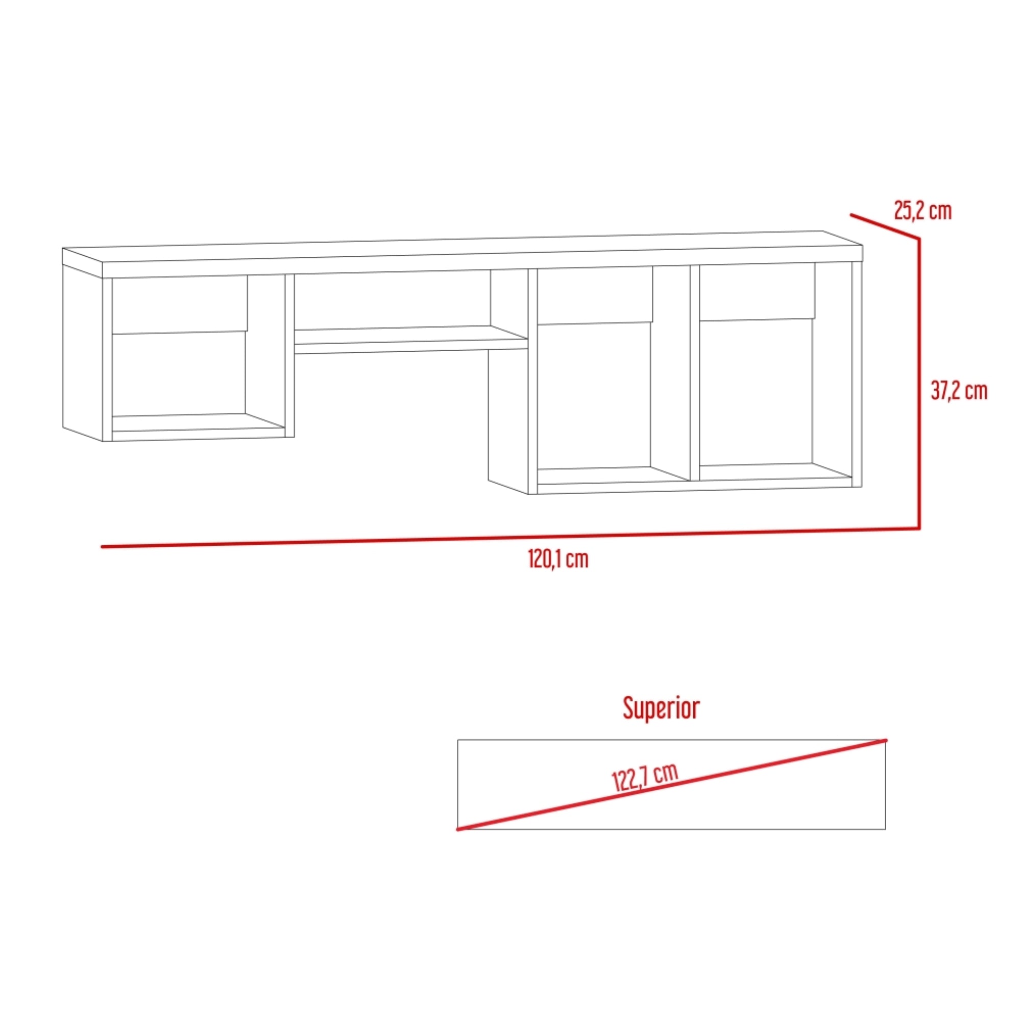 REPISA DE PARED WALL DECORATIVA CAFE OSCURO 37X120 CM - 6