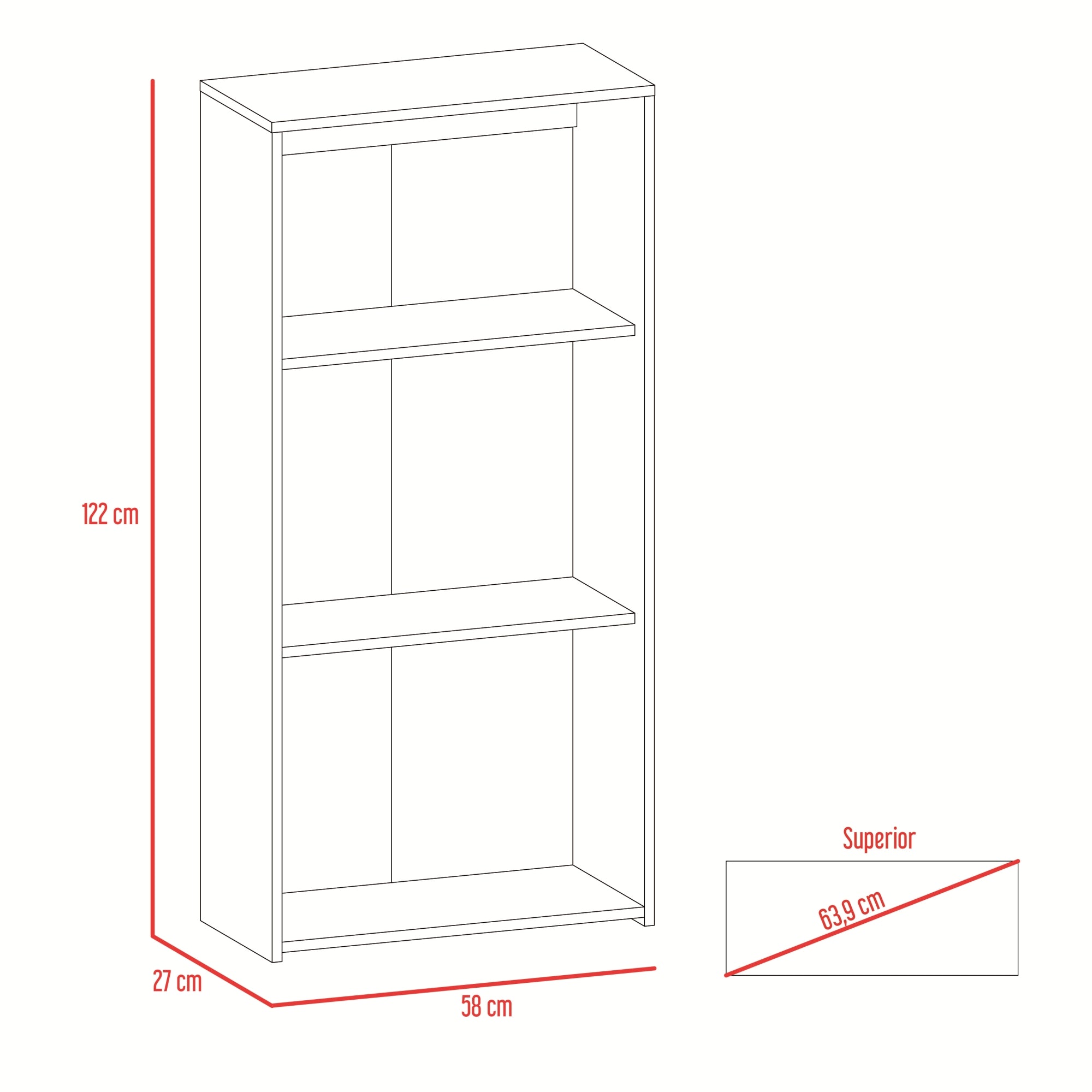 BIBLIOTECA KALO 120 WENGUE 122X58X27 CM - 6