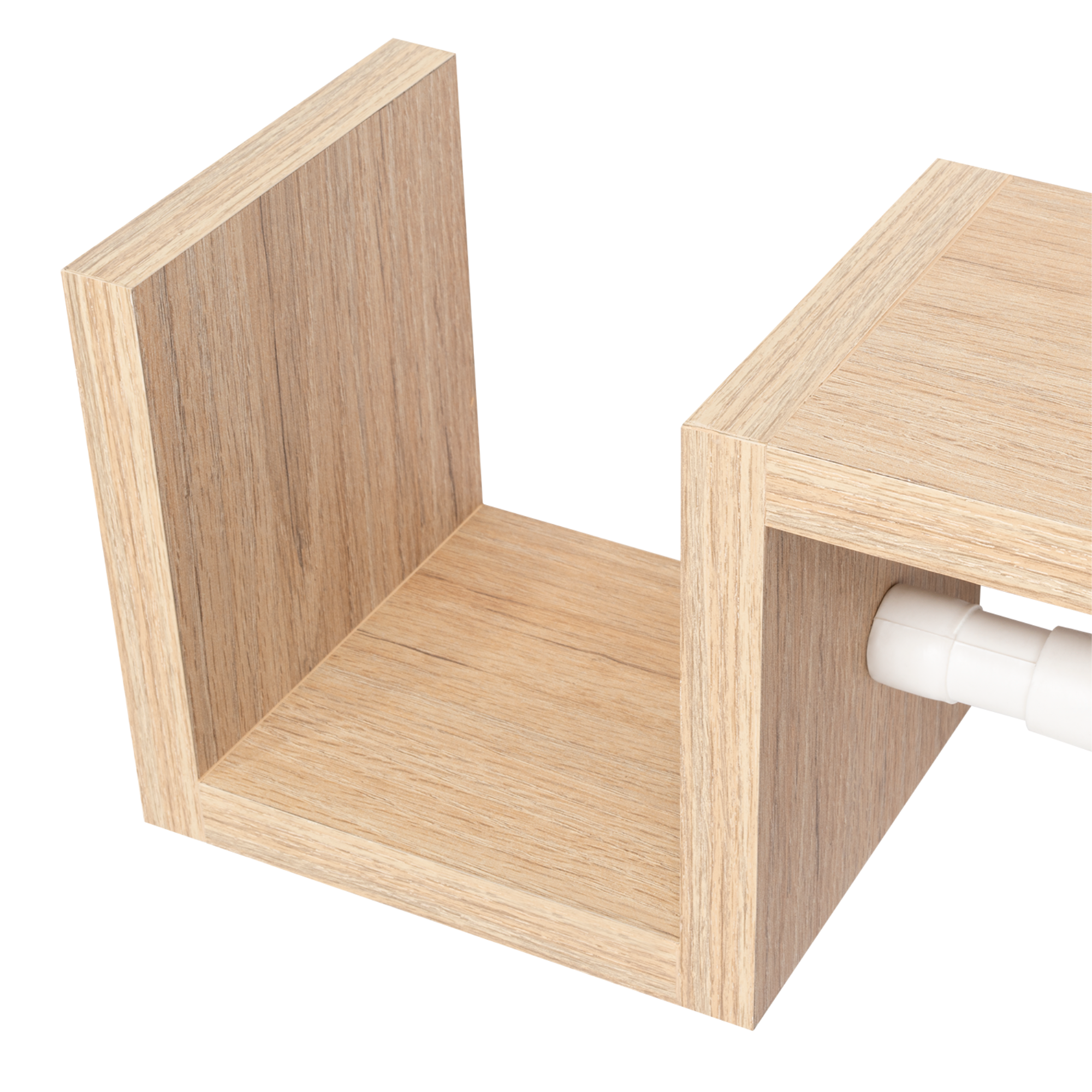 REPISA DE BAÑO MILA CON PORTAPAPEL INCORPORADO 15X30X13 CM - 5