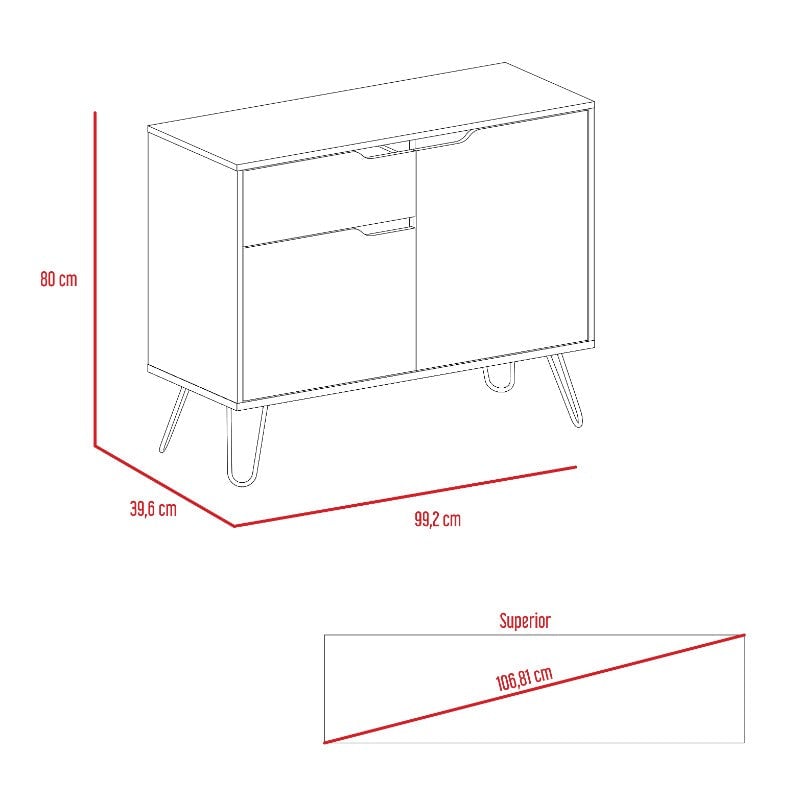 BUFFET AUDRA 2 PUERTAS 1 CAJON DUNA Y WENGUE - 3