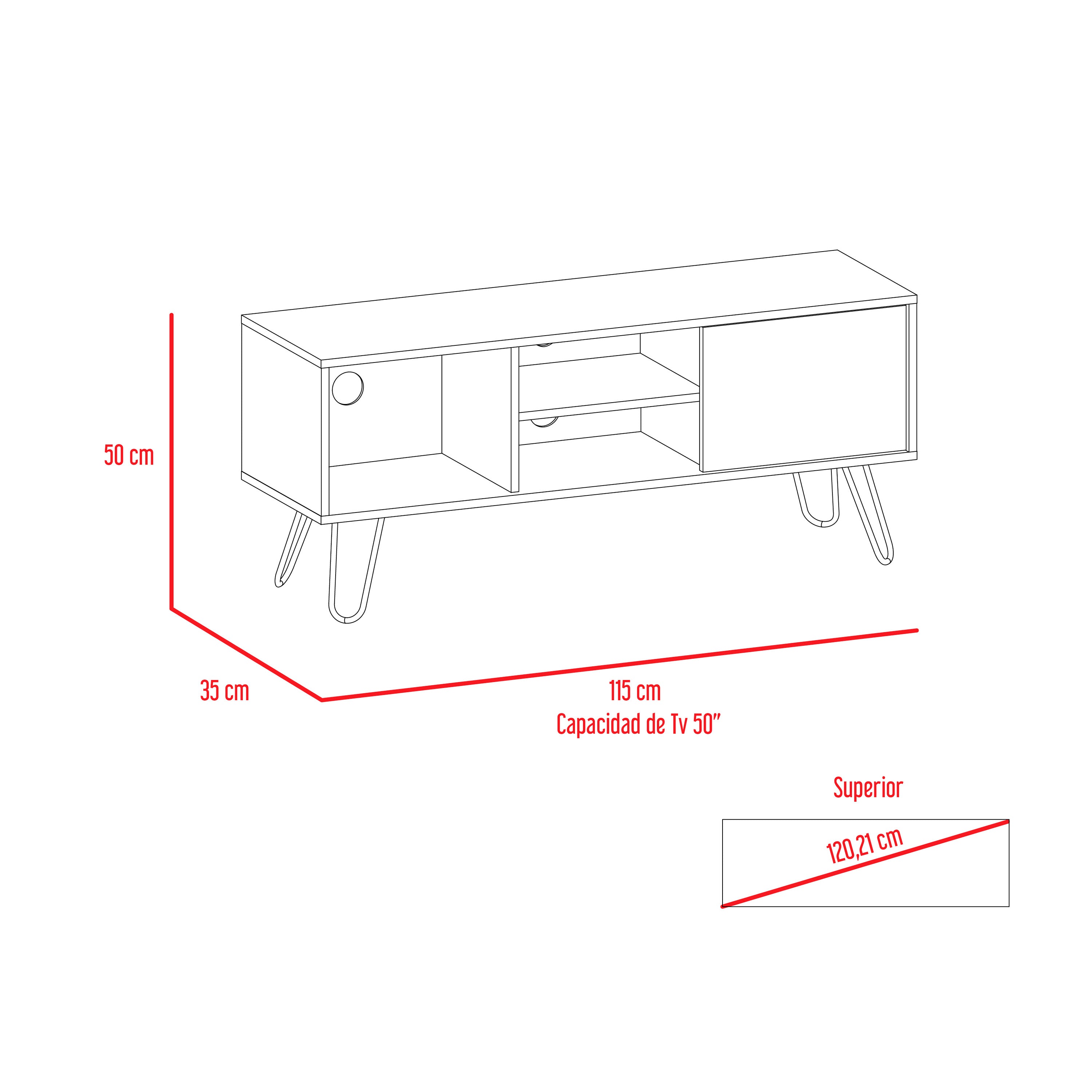 RACK TV 50' ANDORRA BELLOTA 50X115X35 CM - 7