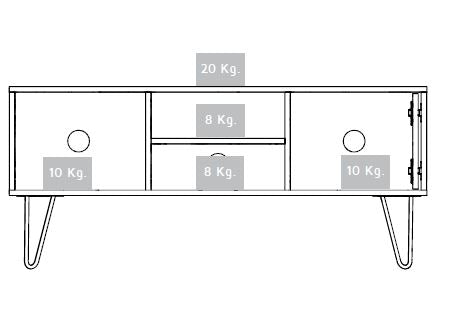 RACK TV 50' ANDORRA BELLOTA 50X115X35 CM - 8