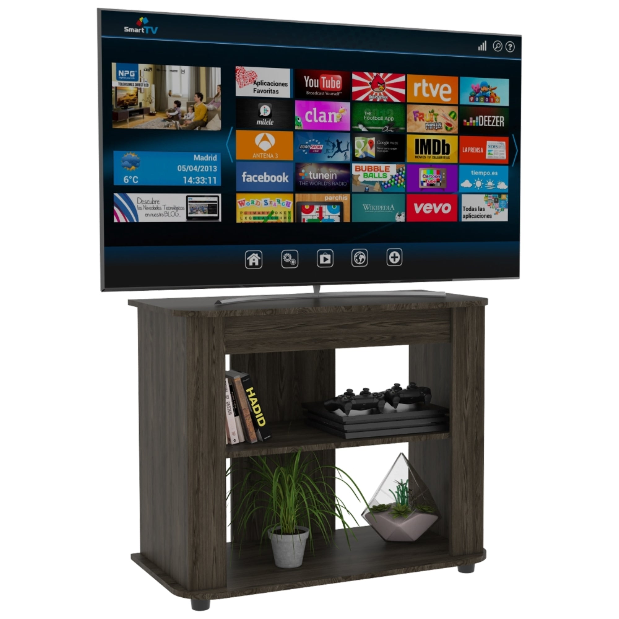RACK TV 40' MAORI COÑAC 75X90X45 CM - 1