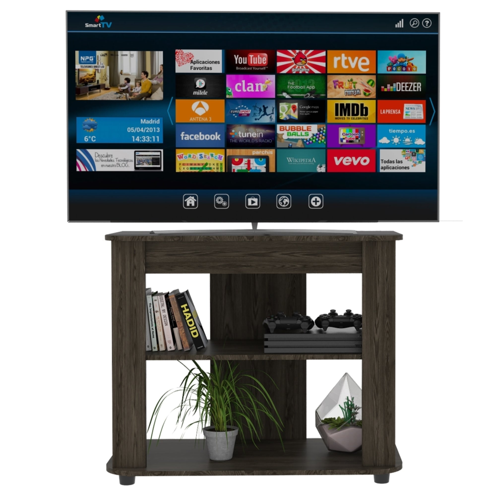 RACK TV 40' MAORI COÑAC 75X90X45 CM - 2