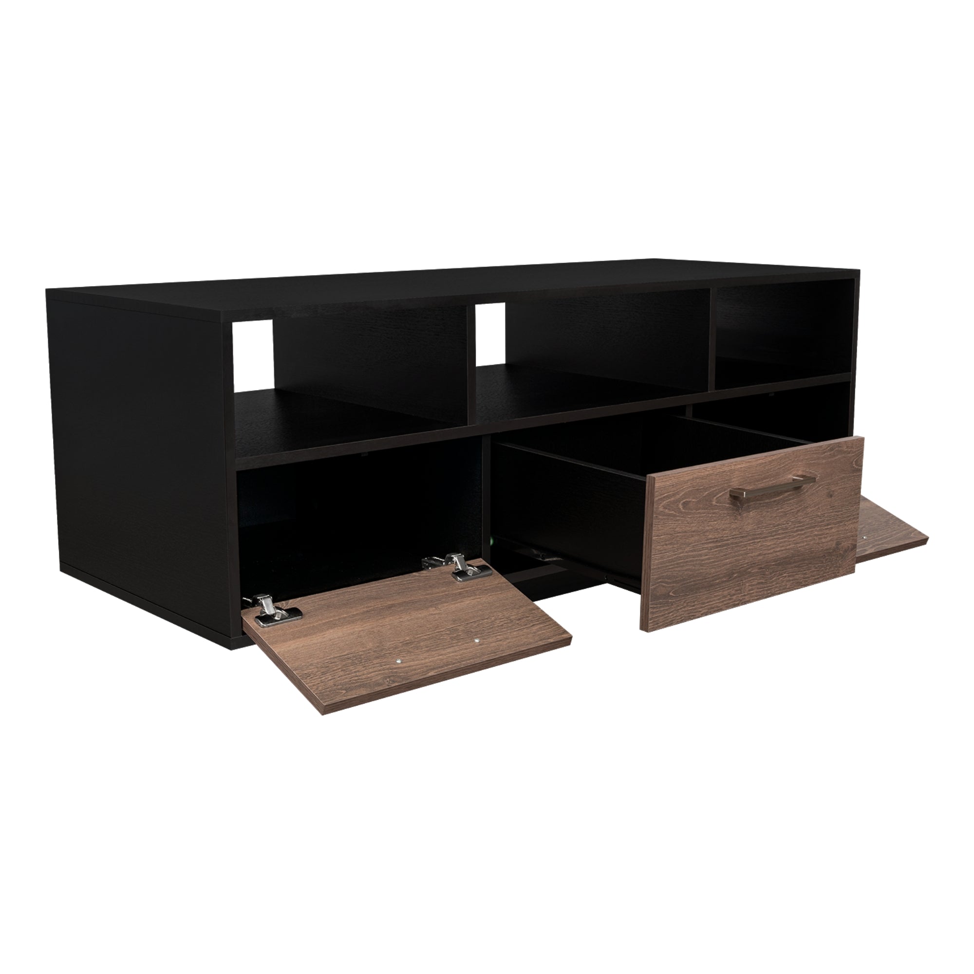 RACK TV 58' WEMA WENGUE Y COÑAC 49X130X50 CM - 1