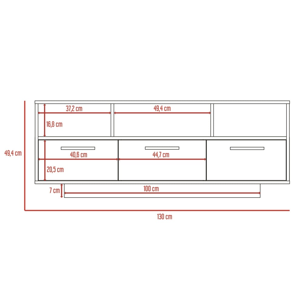 RACK TV 58' WEMA WENGUE Y COÑAC 49X130X50 CM - 4