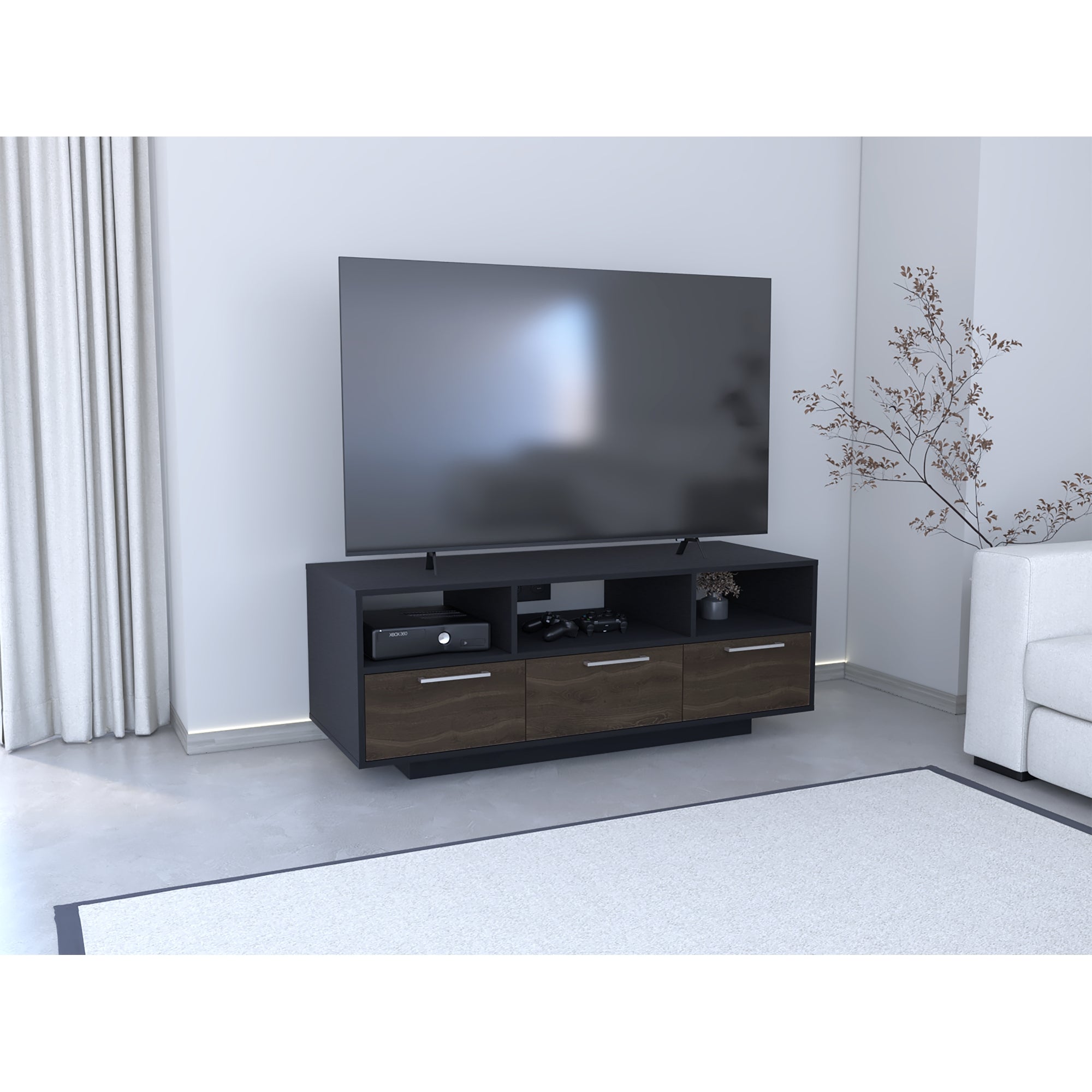 RACK TV 58' WEMA WENGUE Y COÑAC 49X130X50 CM - 12
