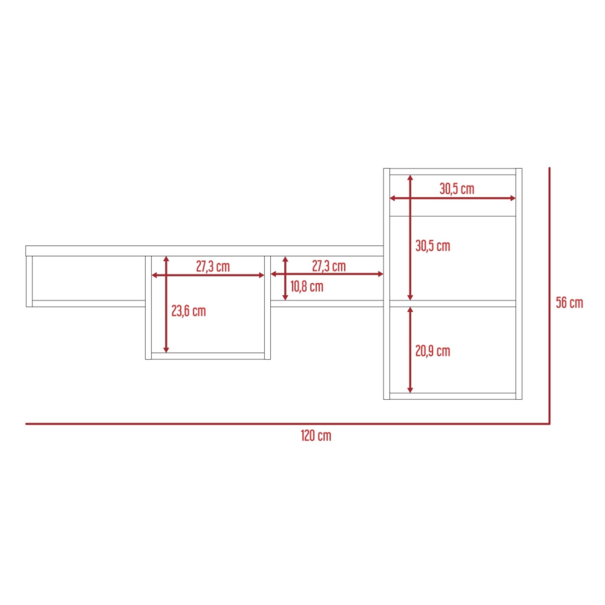 REPISA DE PARED WALL CAFE OSCURO 56X120X25 CM - 7