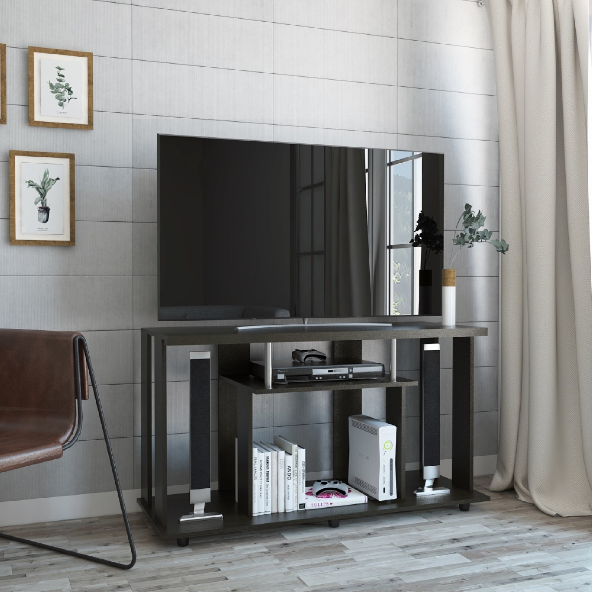 RACK TV 50' LANNES WENGUE 67X120,9X42,1 CM - 5