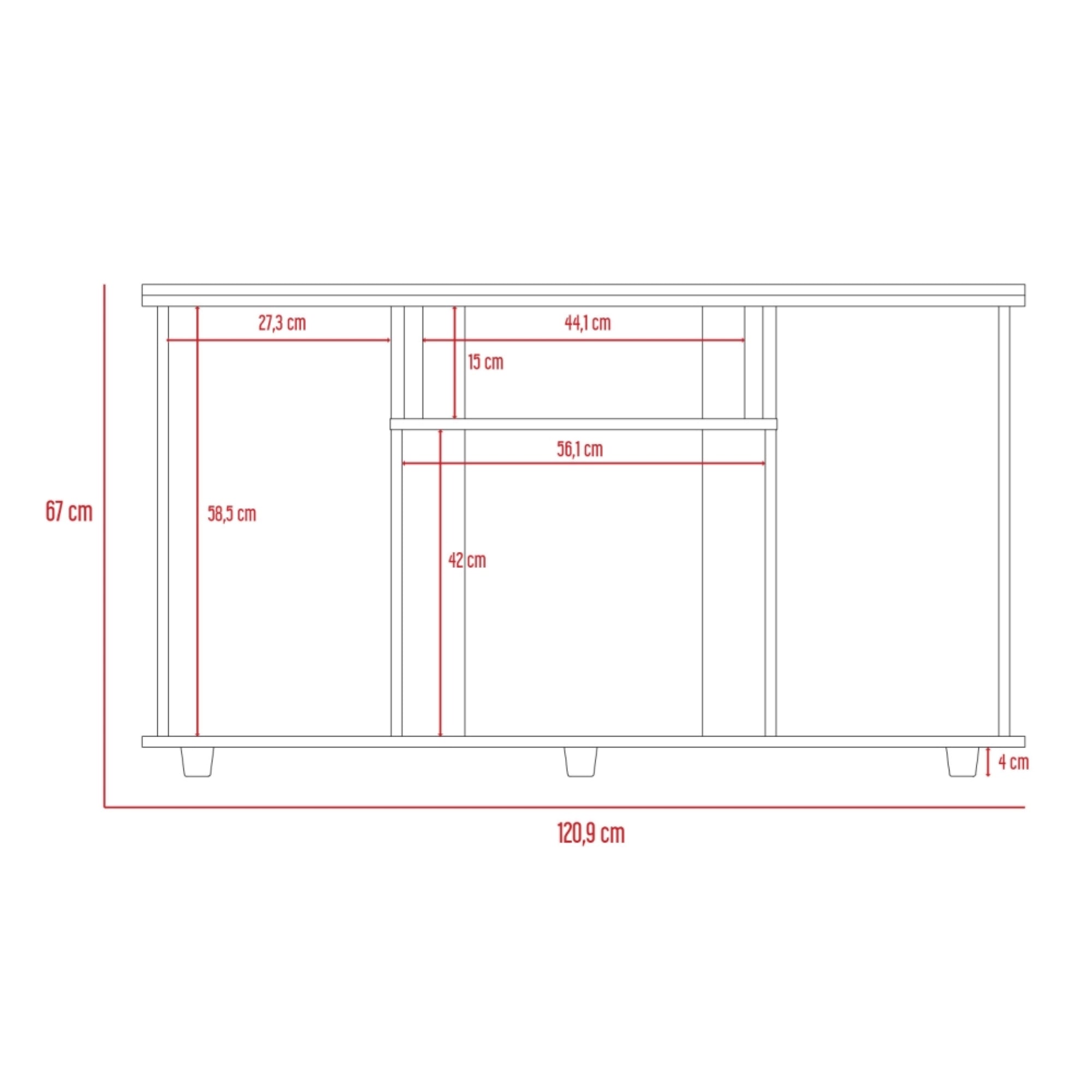 RACK TV 50' LANNES WENGUE 67X120,9X42,1 CM - 7