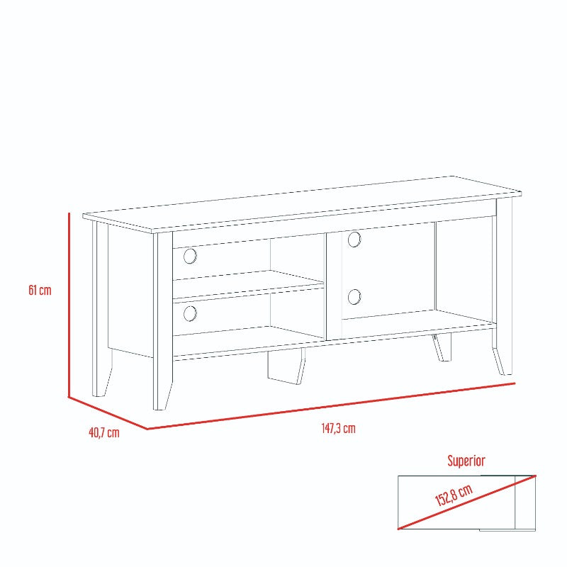 RACK TV 65' ESSENTIAL COÑAC 61X147X40 CM - 6
