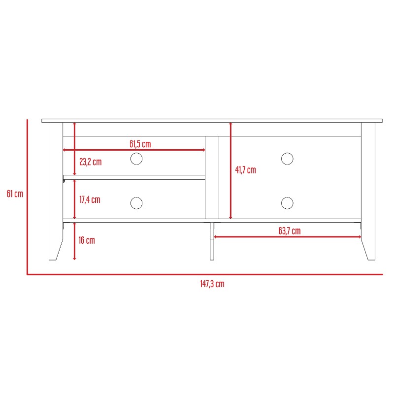 RACK TV 65' ESSENTIAL COÑAC 61X147X40 CM - 7