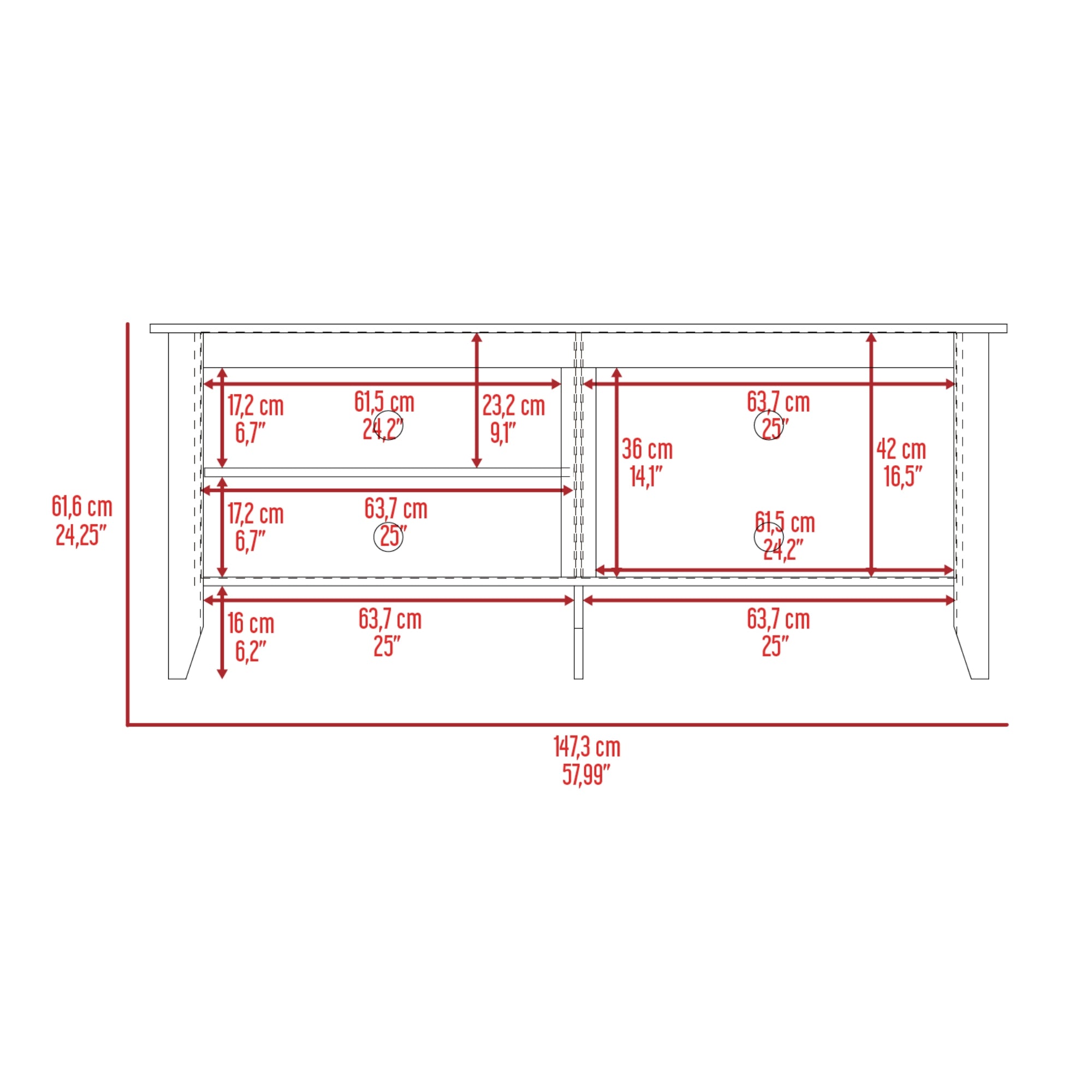 RACK TV 65' ESSENTIAL ROVERE 61X147X40 CM - 7