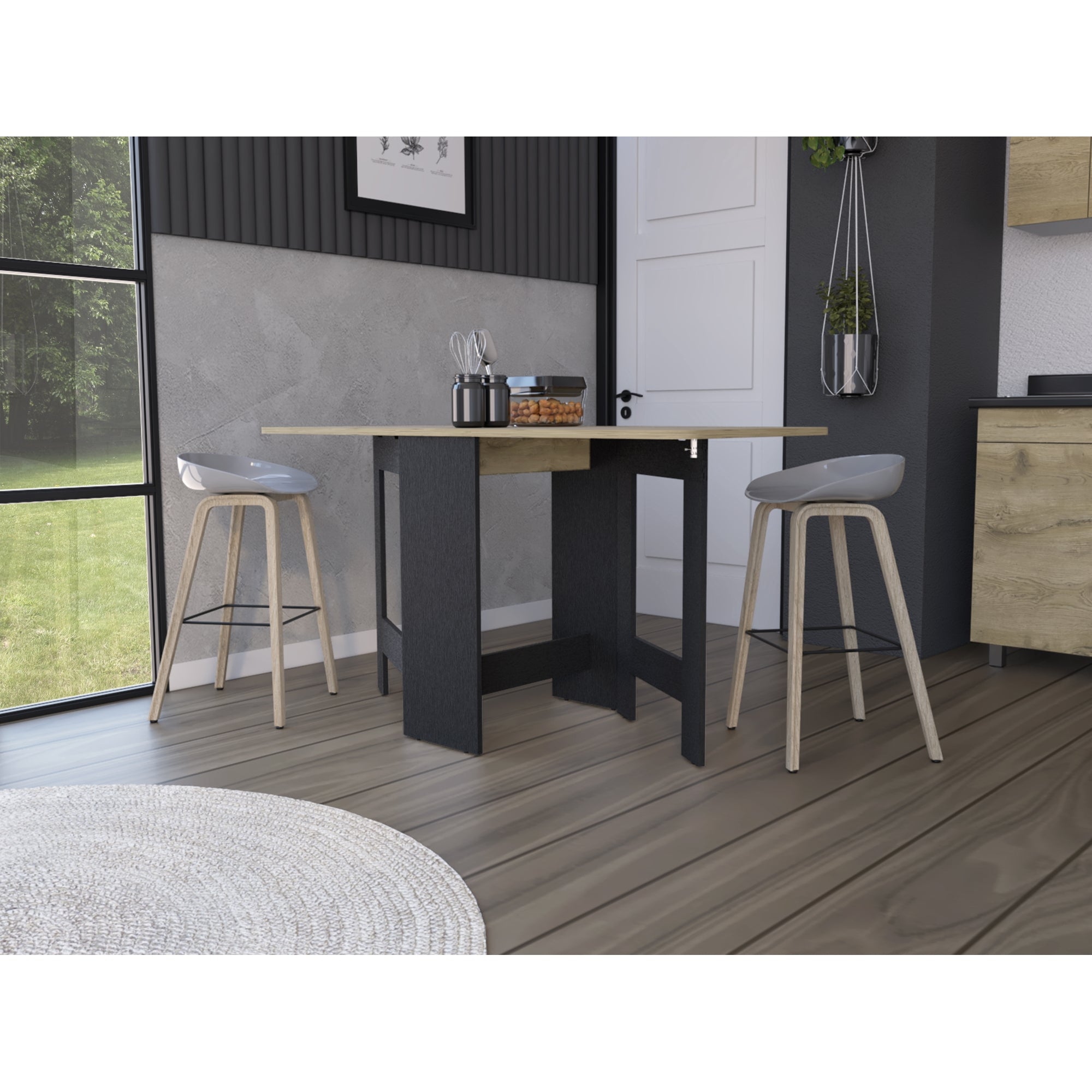 MESA ABATIBLE COMPACT WENGUE Y MACADAMIA - 11